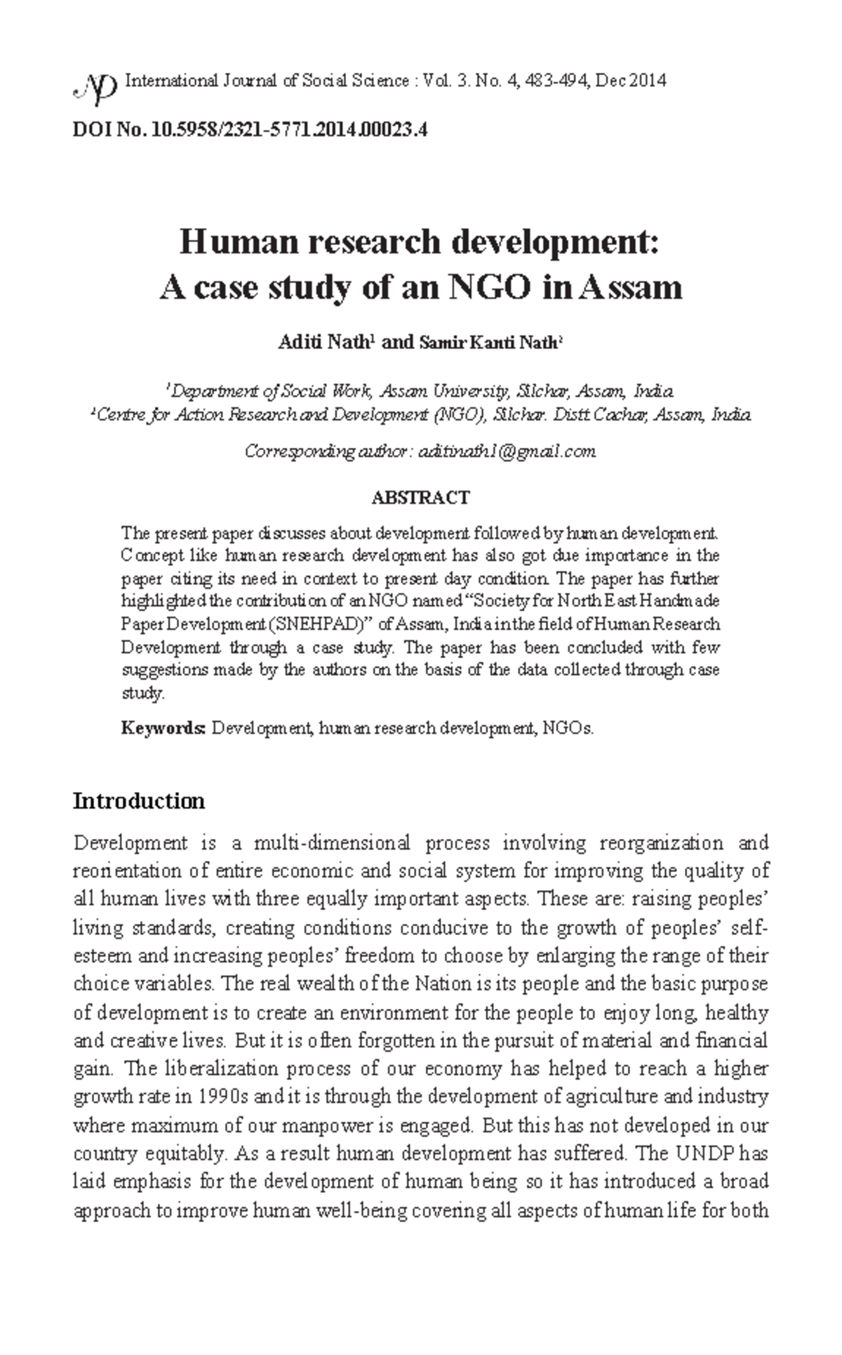 Case study on NGO for Research Assignment give insight of learning from ...