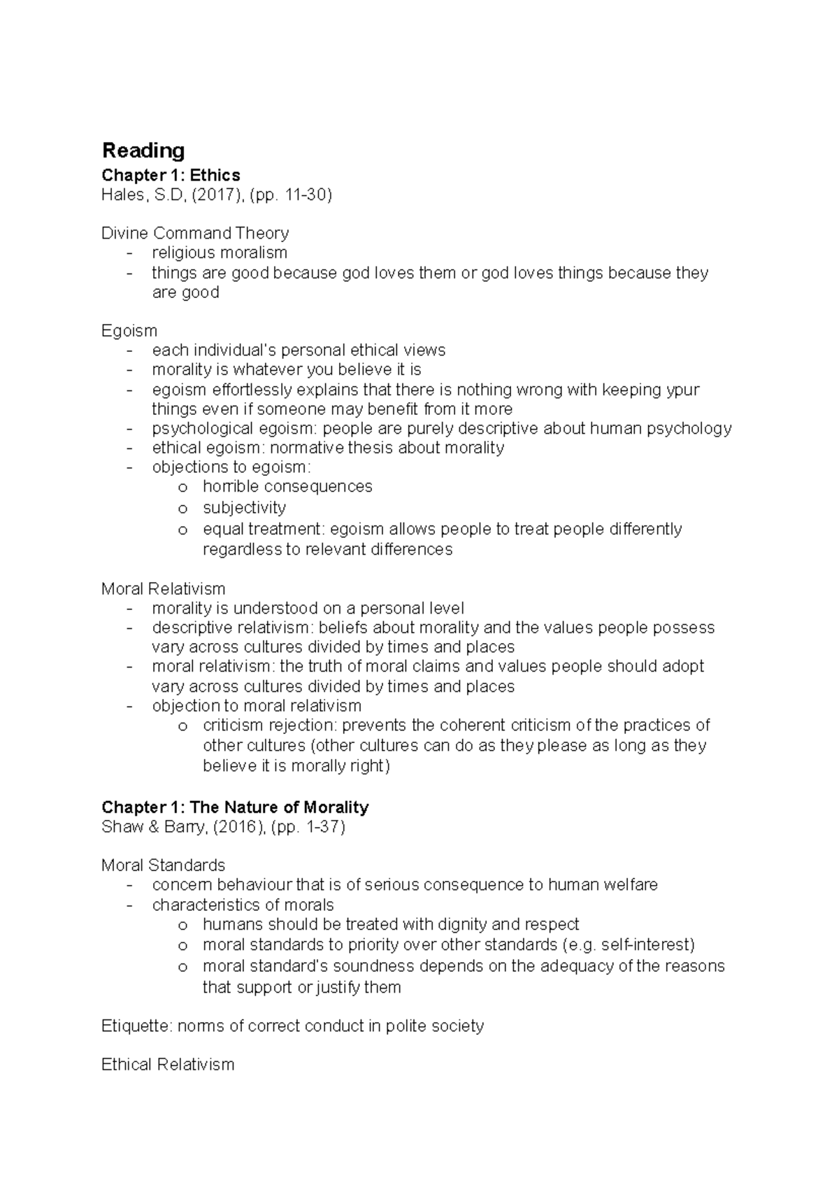 Week 1 Notes - ethics - BSB111 - QUT - Studocu