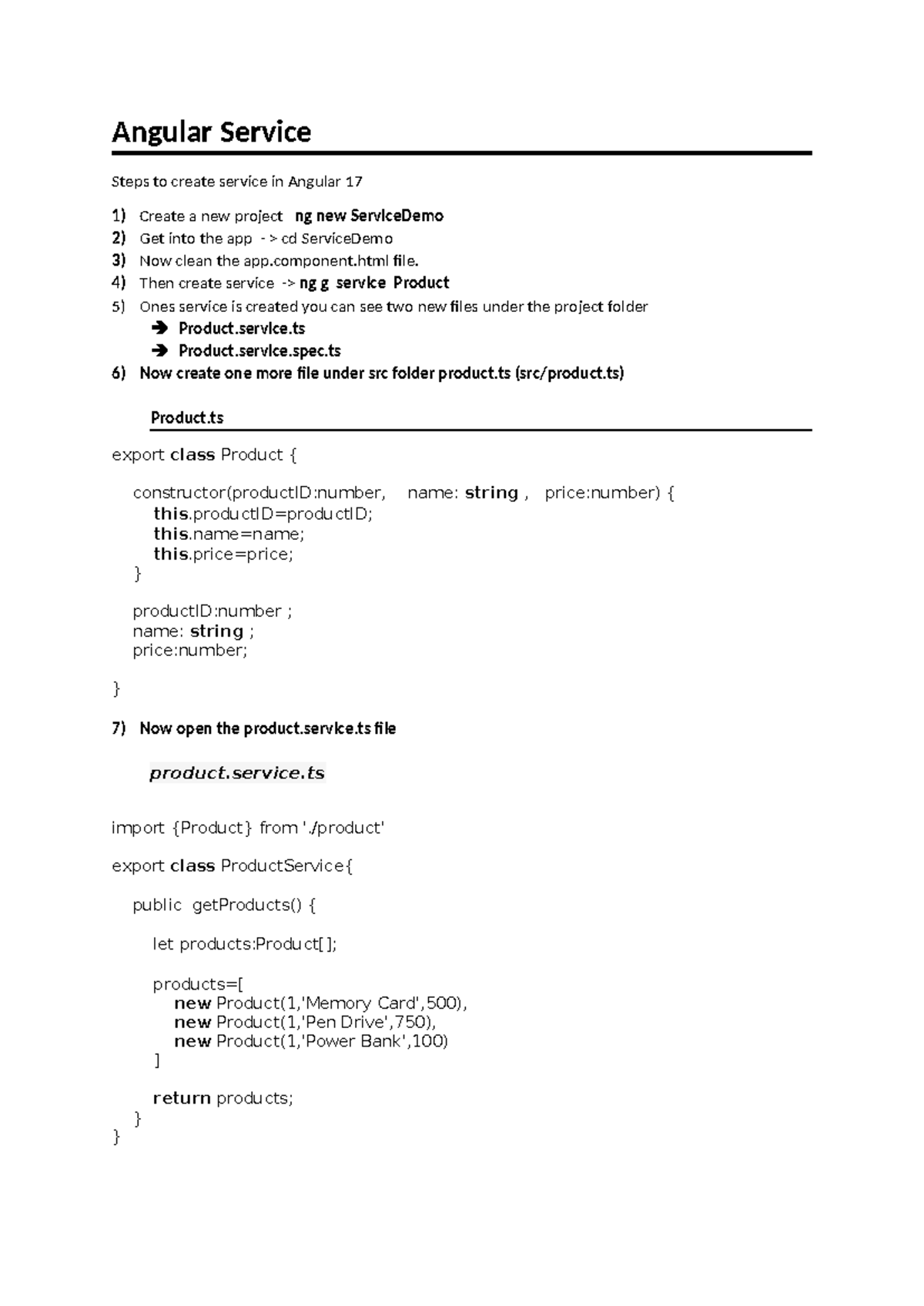 Angular notes day3 - Angular Service Steps to create service in Angular ...