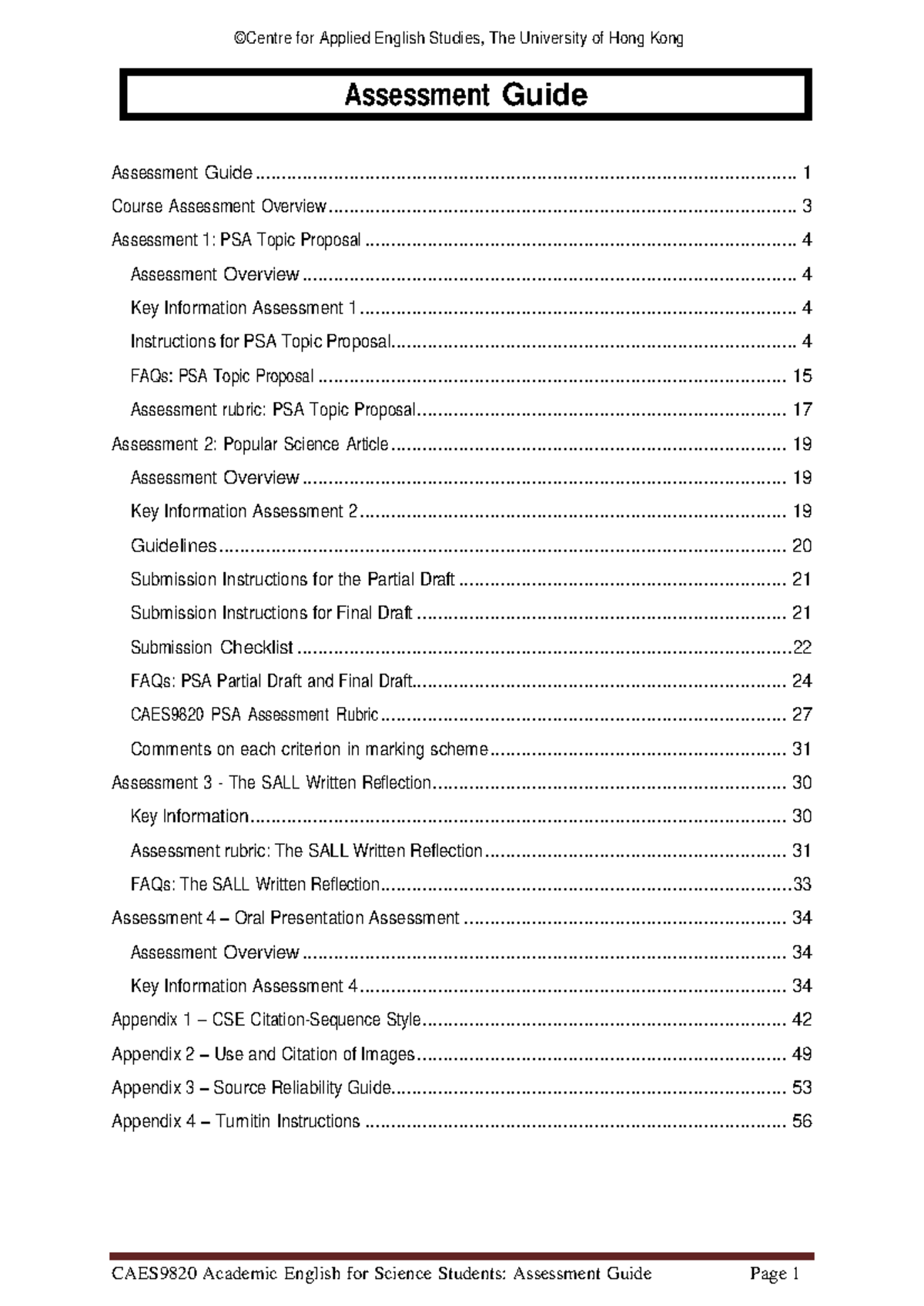 CAES9820 Assessment Guide (2023-24 Semester 1) - Assessment Guide ...