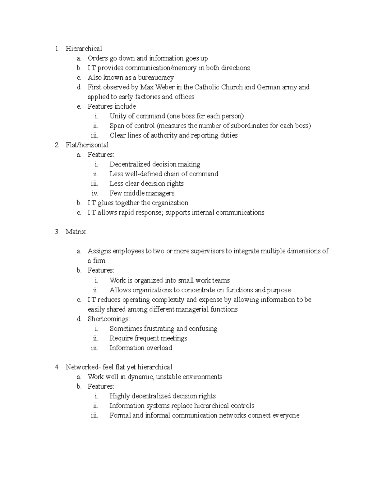 CIS Organizations - Hierarchical a. Orders go down and information goes ...