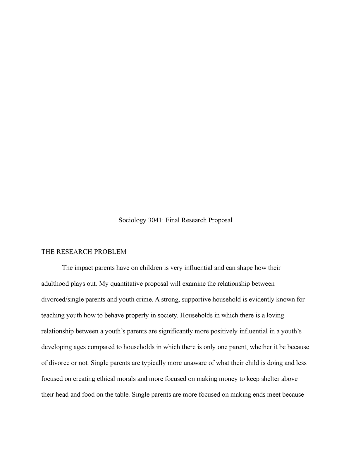 research proposal sociology