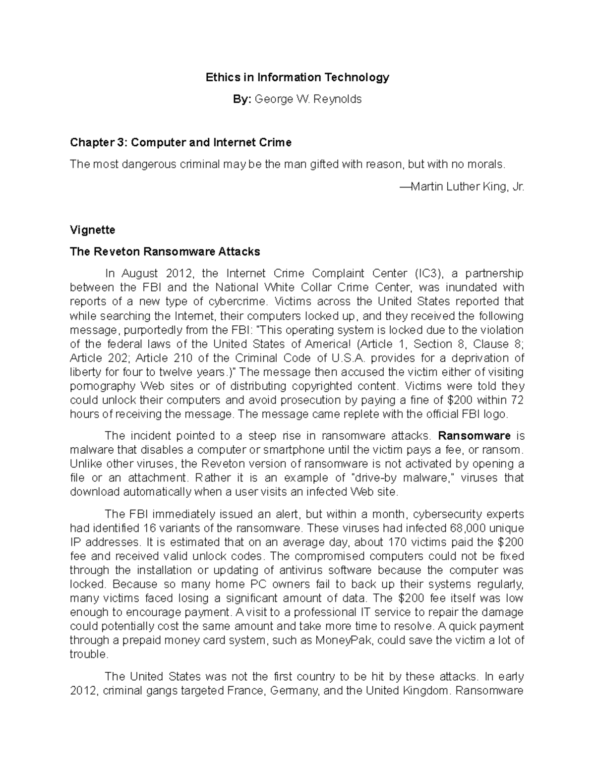 Chapter 3 Computer and Crime Ethics in Information