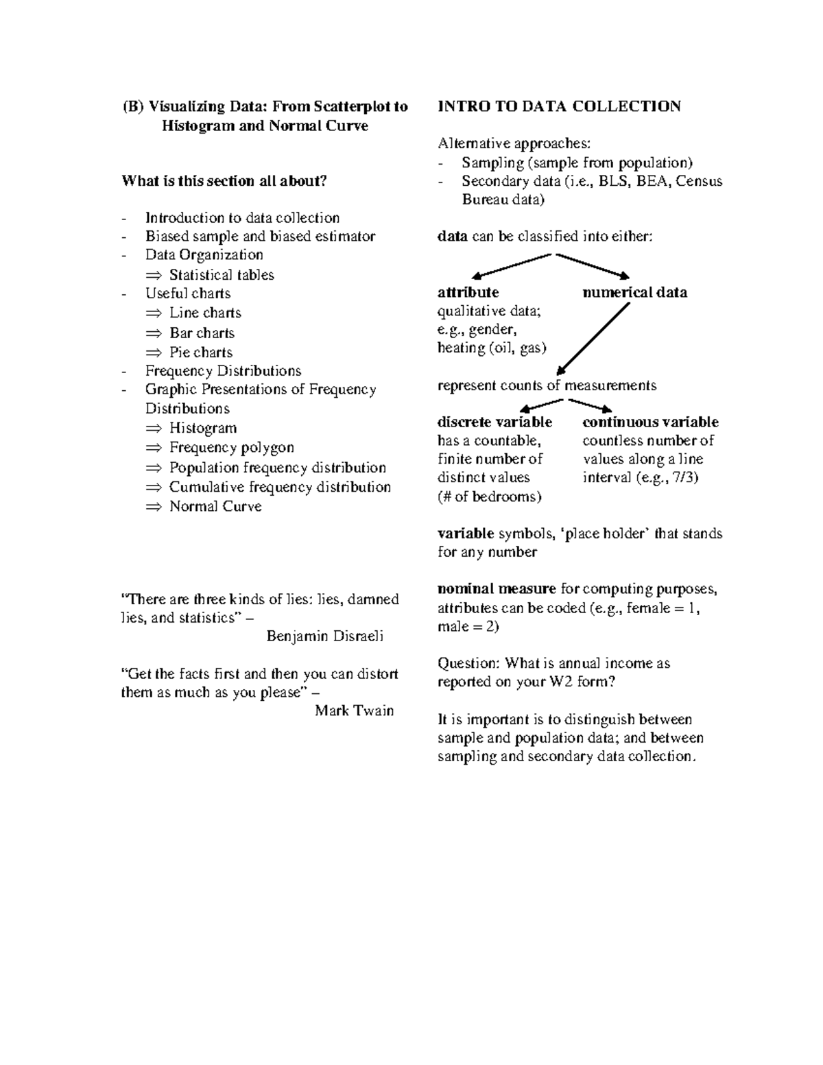 Doc 2 - Notes - (B) Visualizing Data: From Scatterplot to Histogram and ...