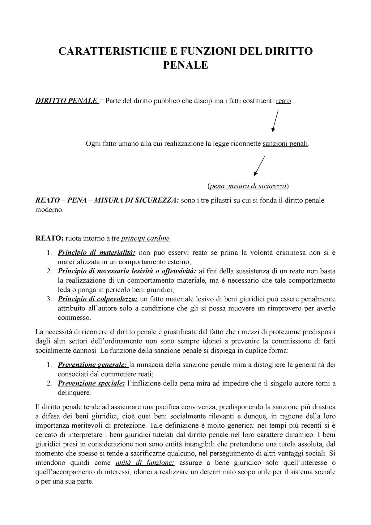 Caratteristiche e funzioni del diritto penale