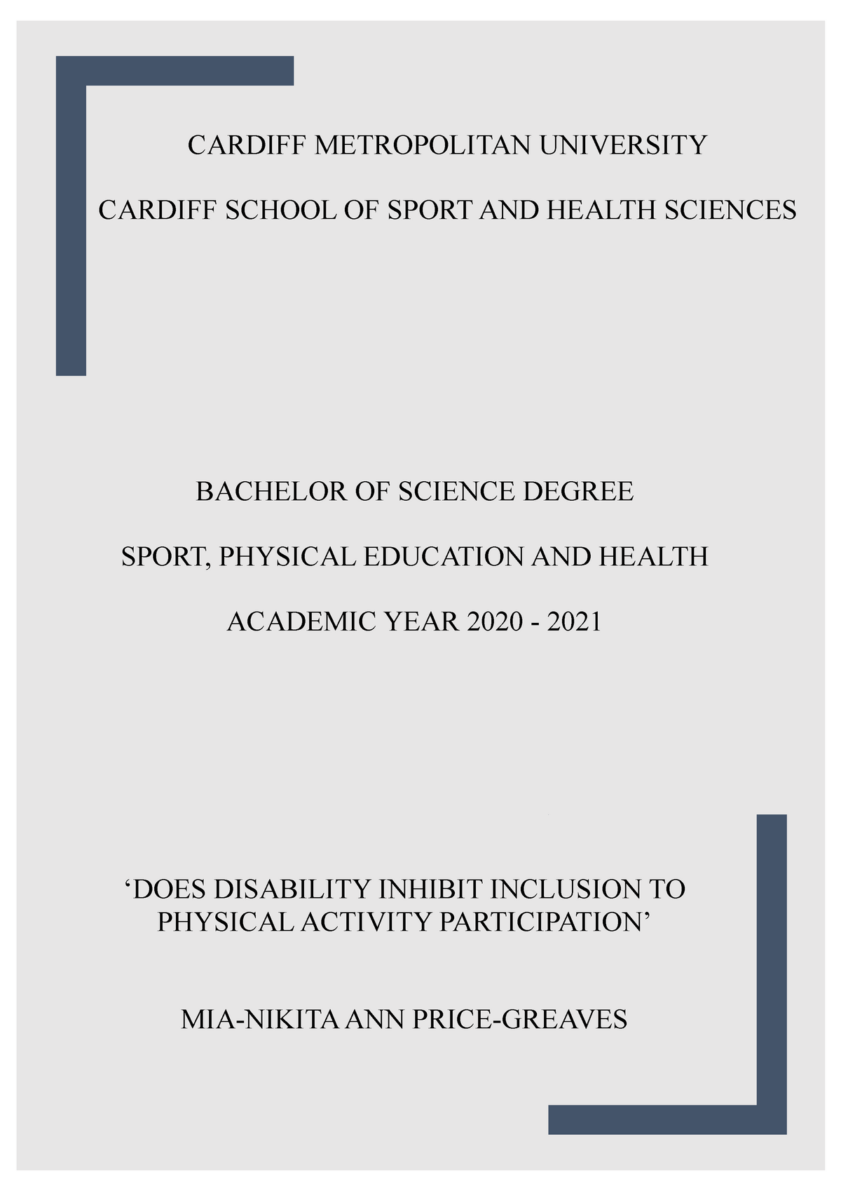 dissertation cardiff university