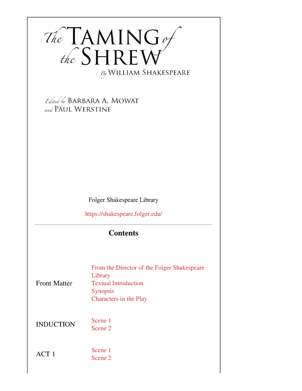 taming of the shrew essay pdf