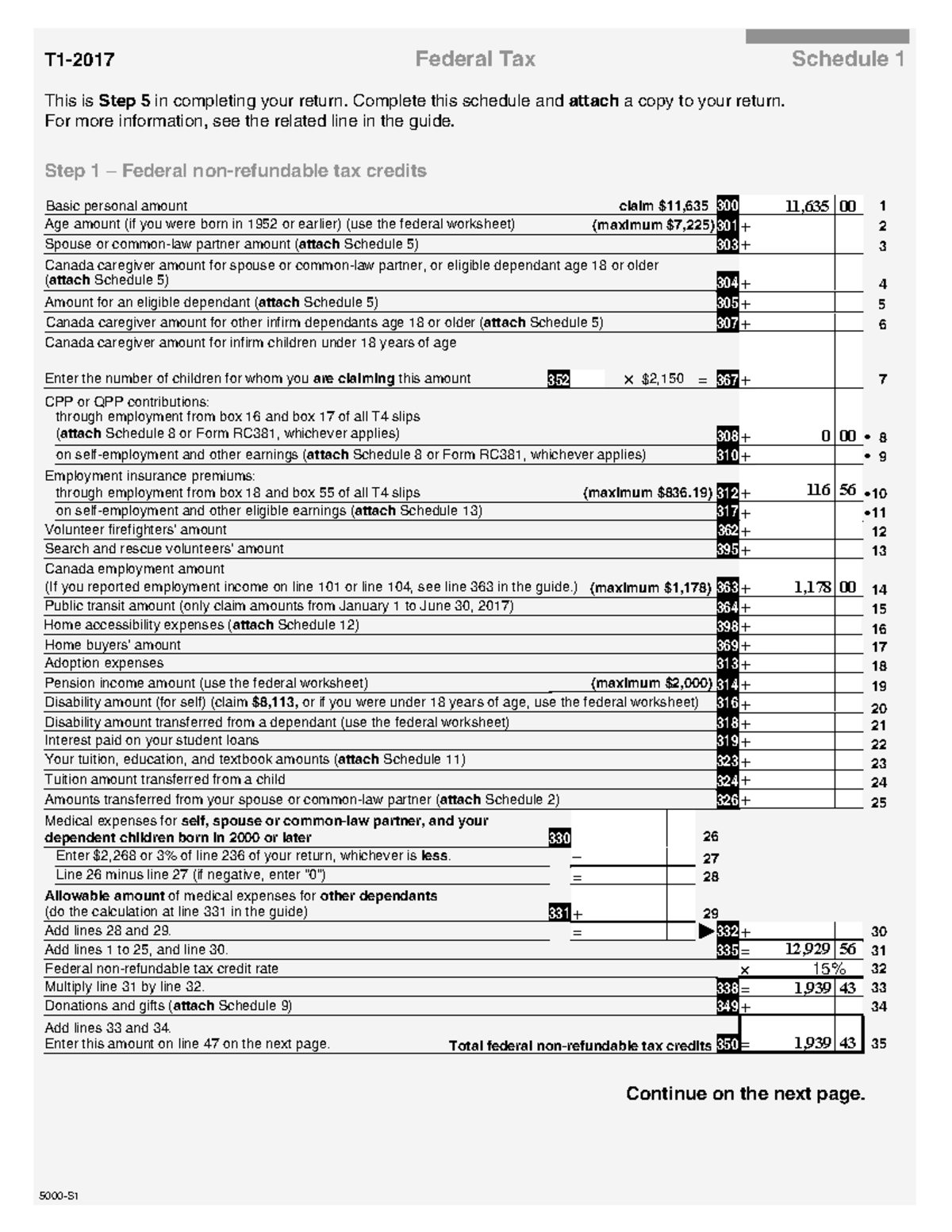 Federal Tax Example Federal Non Refundable Tax Credits Protected B When Completed T1 Federal 0659