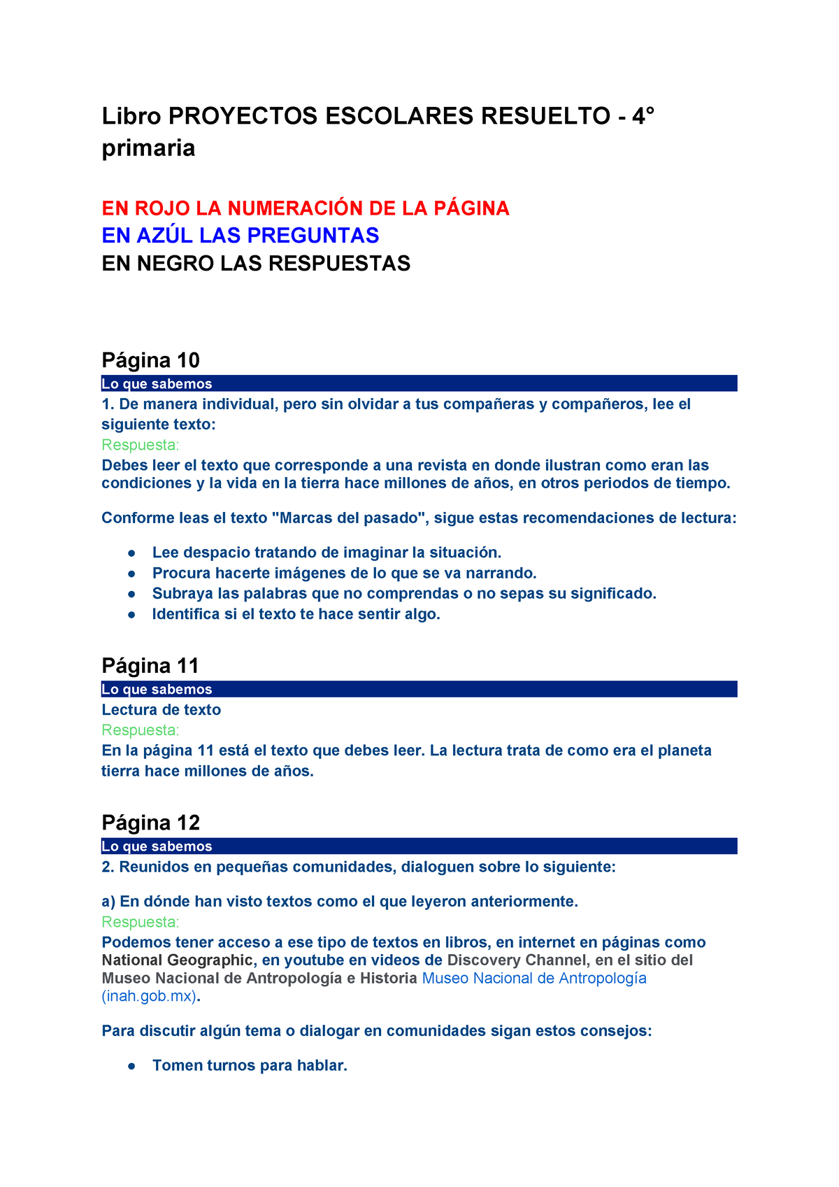 Libro Proyectos Escolares Resuelto - 4° Primaria - Libro PROYECTOS ...