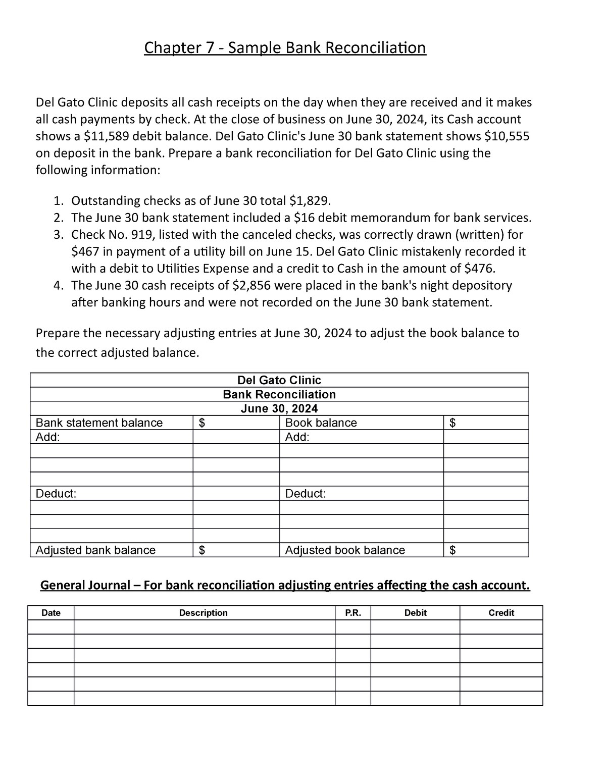 Chapter 7 - LO 5. Sample In Class Reconciliation Problem - Chapter 7 ...