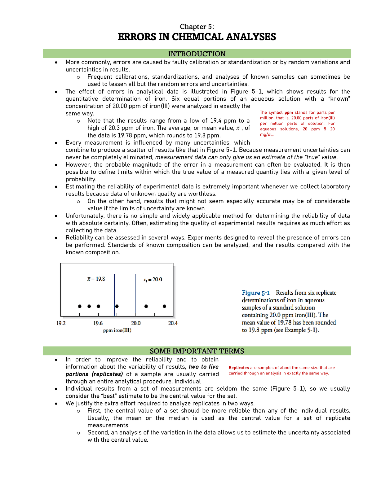 Chapter 1 A4 - Chapter 5 : ERRORS IN CHEMICAL ANALYSES ...