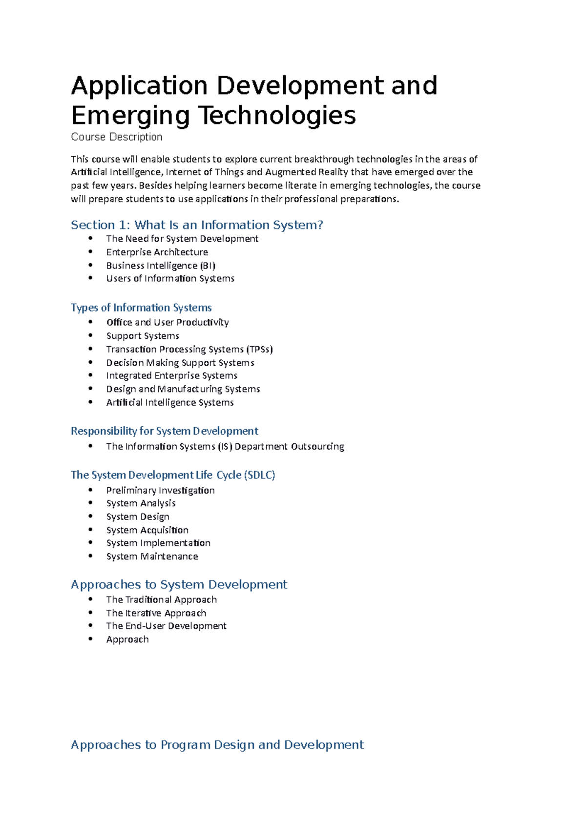 App Emerging - Application Development and Emerging Technologies Course ...