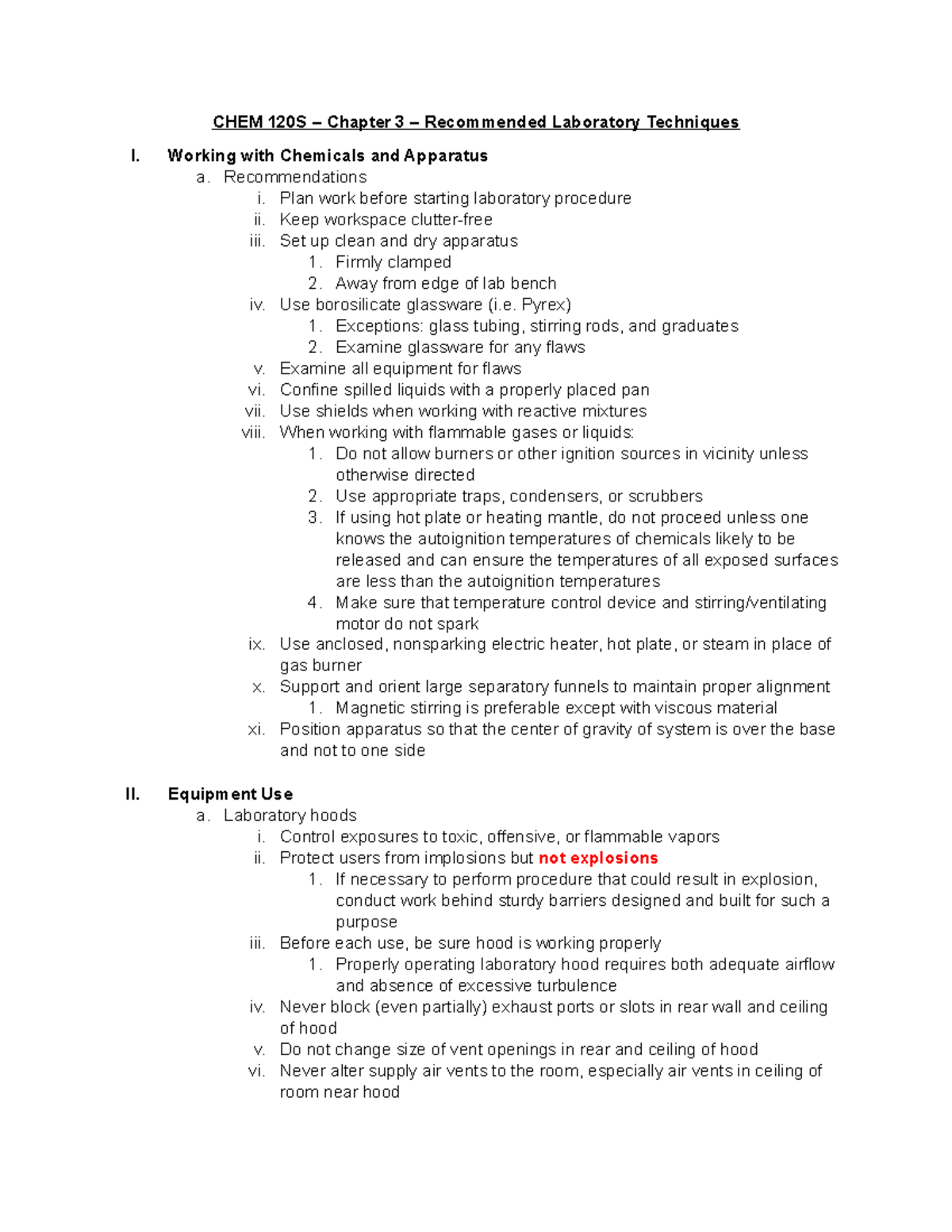 CHEM 120S - Chapter 3 - Recommended Lab Techniques - CHEM 120S Chapter ...