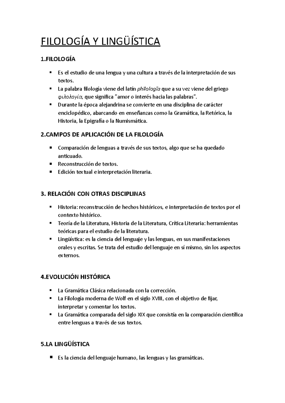 Resumen Filología y Lingüística - FILOLOGÍA Y LINGÜÍSTICA 1ÍA Es el ...