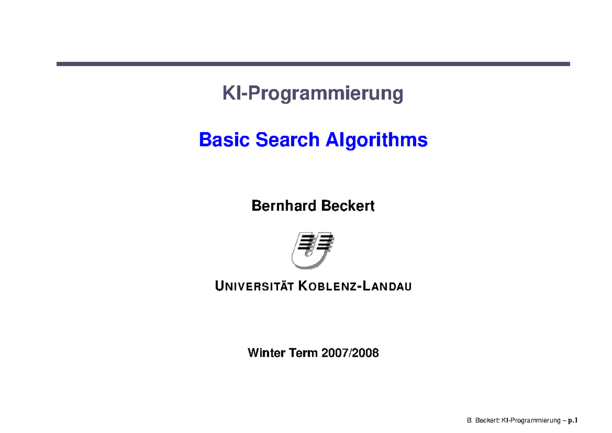 04Search - ai notes - KI-Programmierung Basic Search Algorithms ...