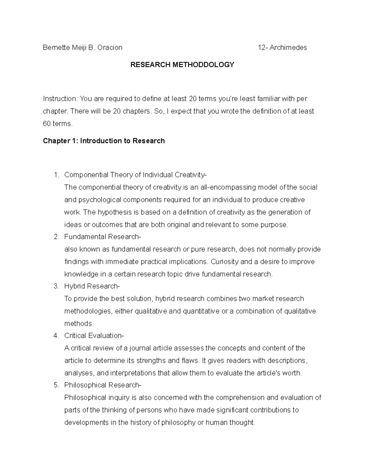 Unfamiliar terms research capstone Meiji B. Oracion 12