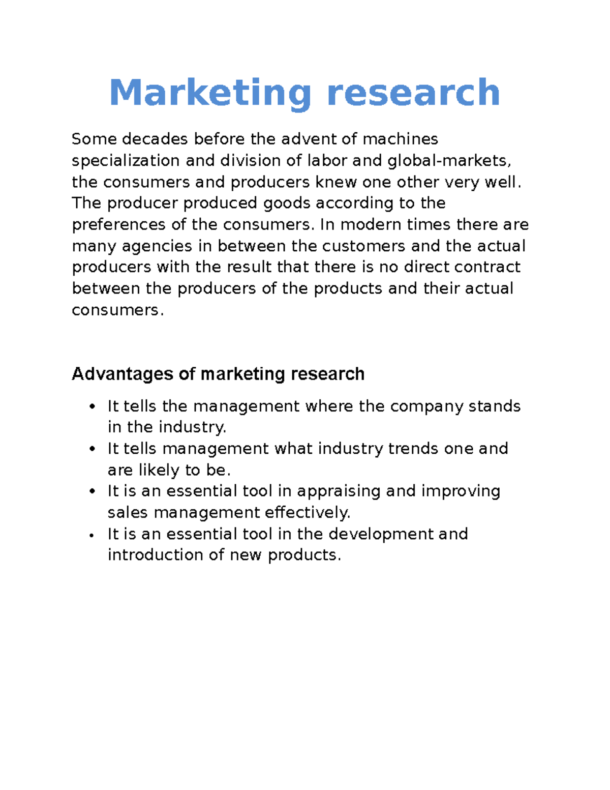 Marketing research - Marketing research Some decades before the advent ...