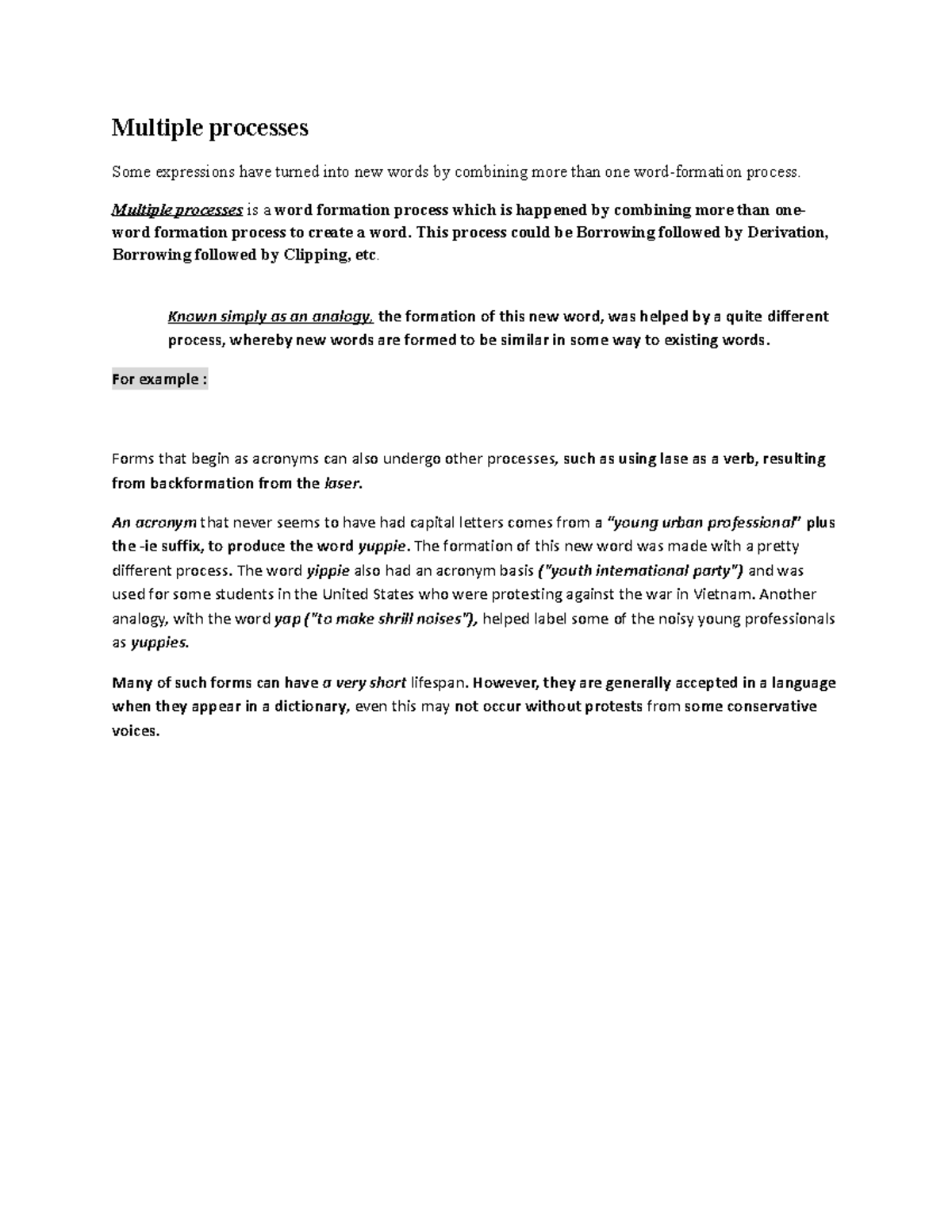 Multiple processes - hi this - Multiple processes Some expressions have ...