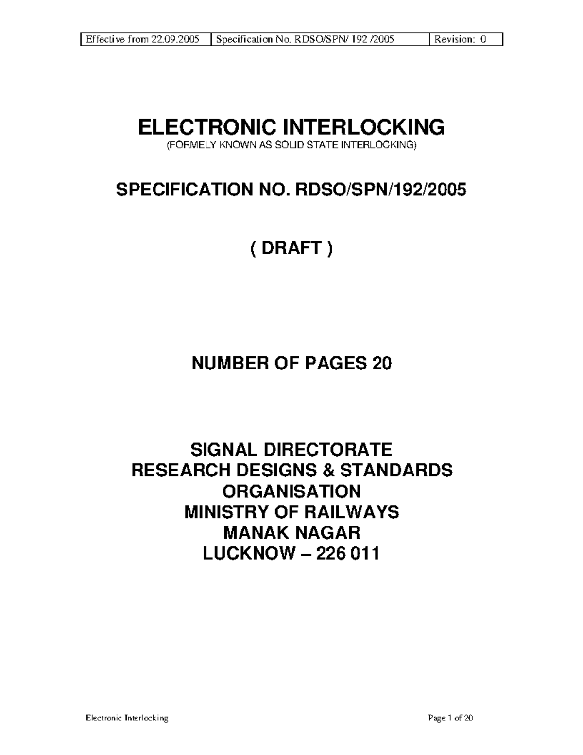 EI1922005forPresentation ELECTRONIC INTERLOCKING (FORMELY KNOWN AS