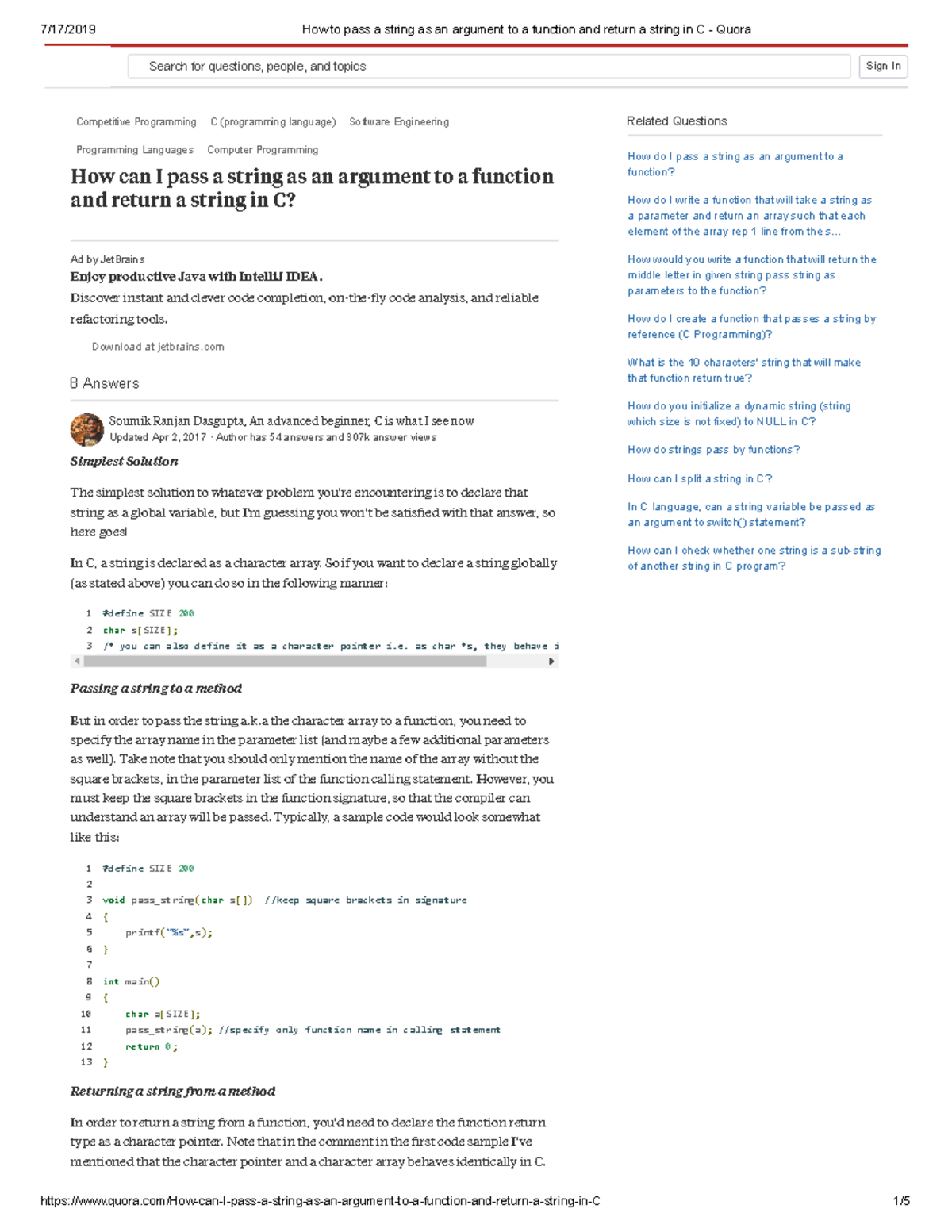 4-5 How to pass a string as an argument to a function and return a ...
