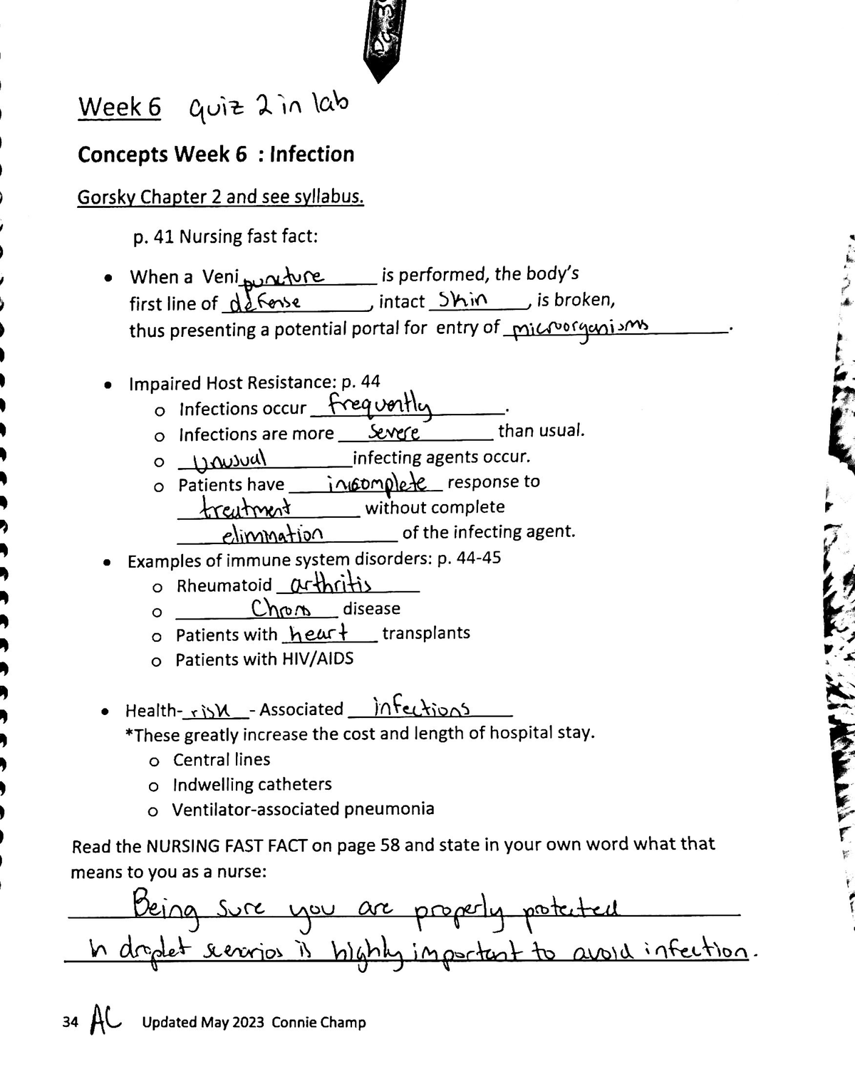 Nursing 172 Week 6 - None - NUR 172 - Hondros - Studocu