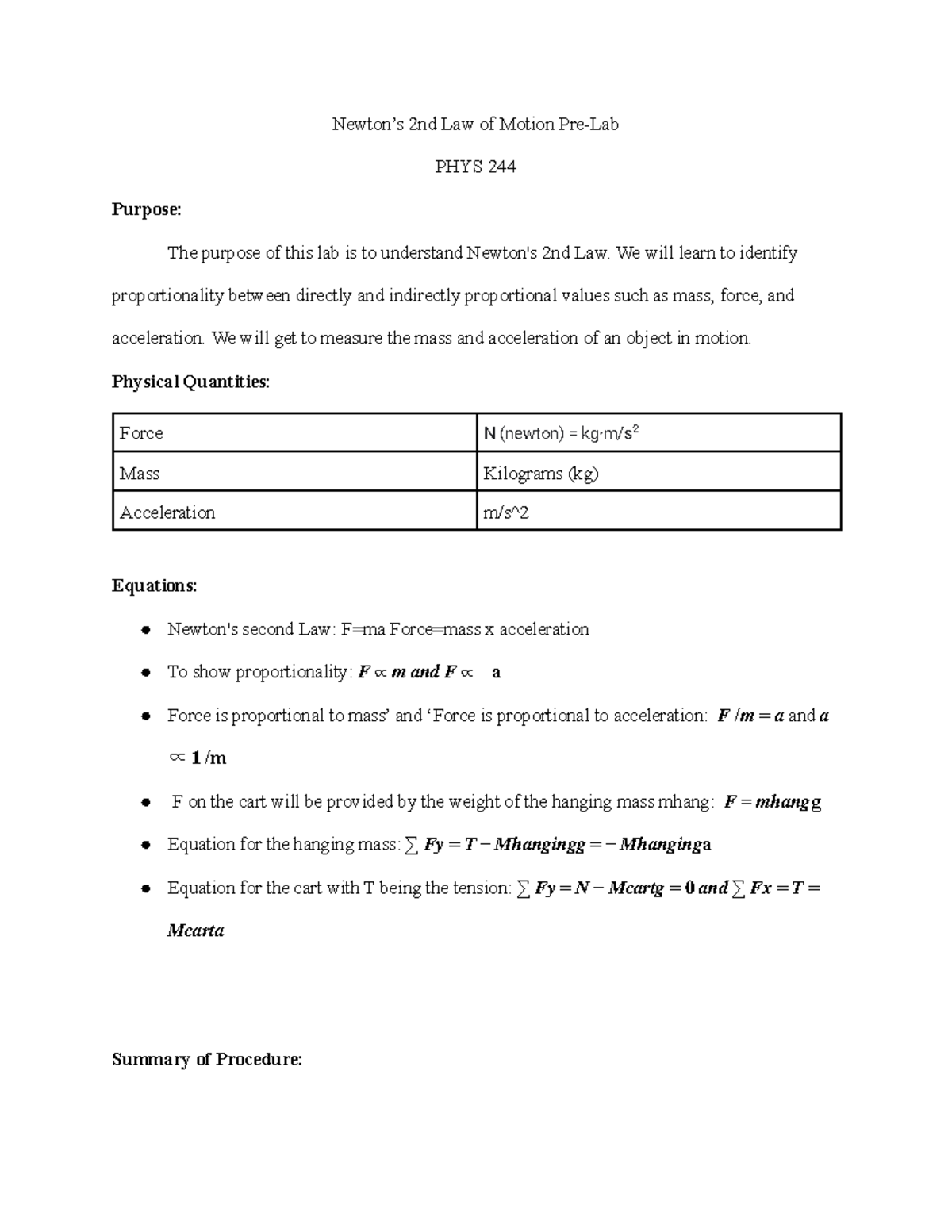 newton-s-2nd-law-of-motion-pre-lab-newton-s-2nd-law-of-motion-pre-lab