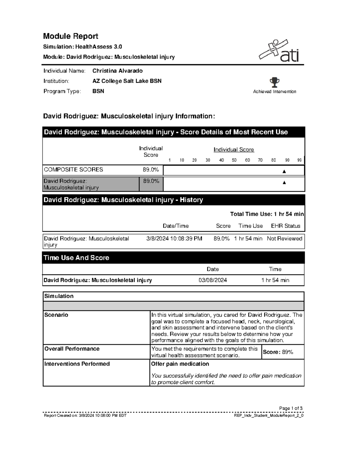Report (65) - ggtghtrtr - Module Report Achieved Intervention ...