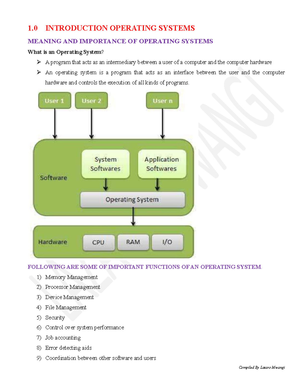 Operating Systems - I Request This Notes For My Studies - 1 