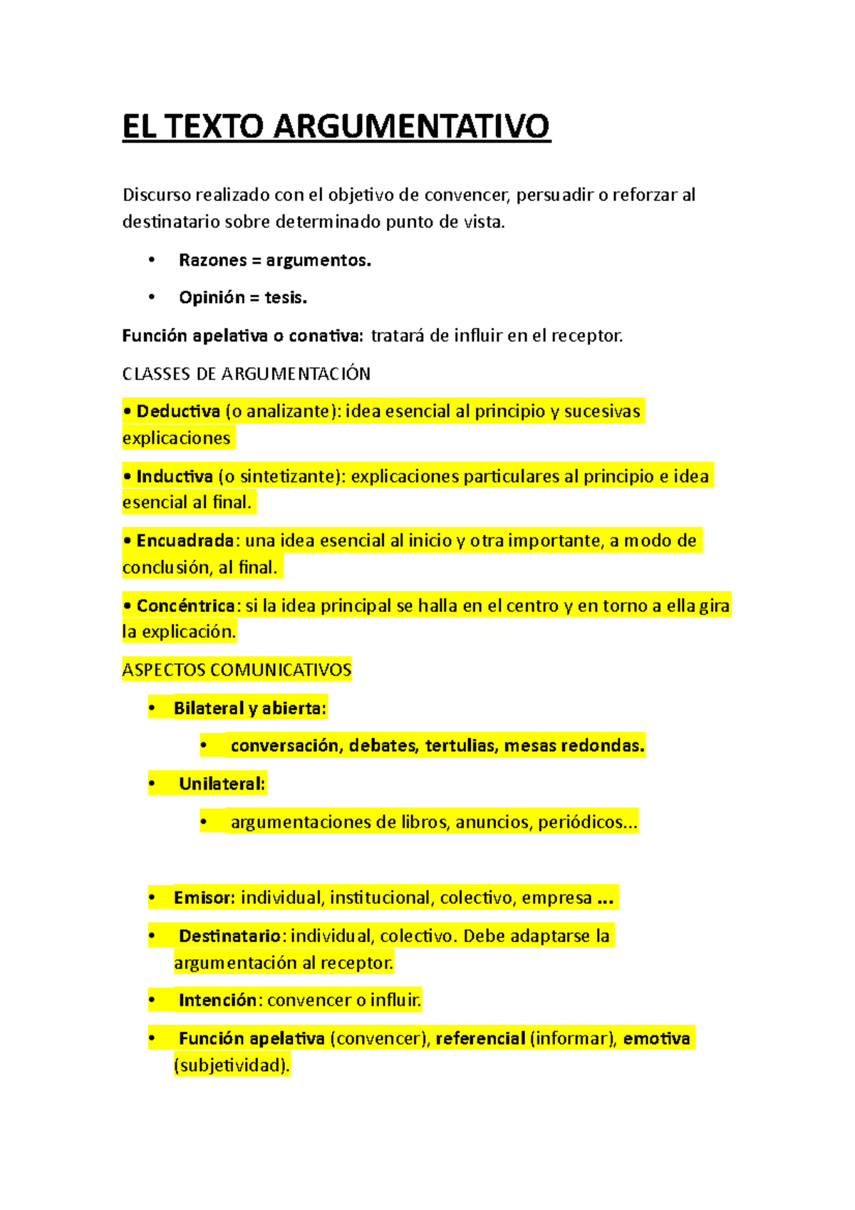 EL Texto Argumentativo - EL TEXTO ARGUMENTATIVO Discurso Realizado Con ...