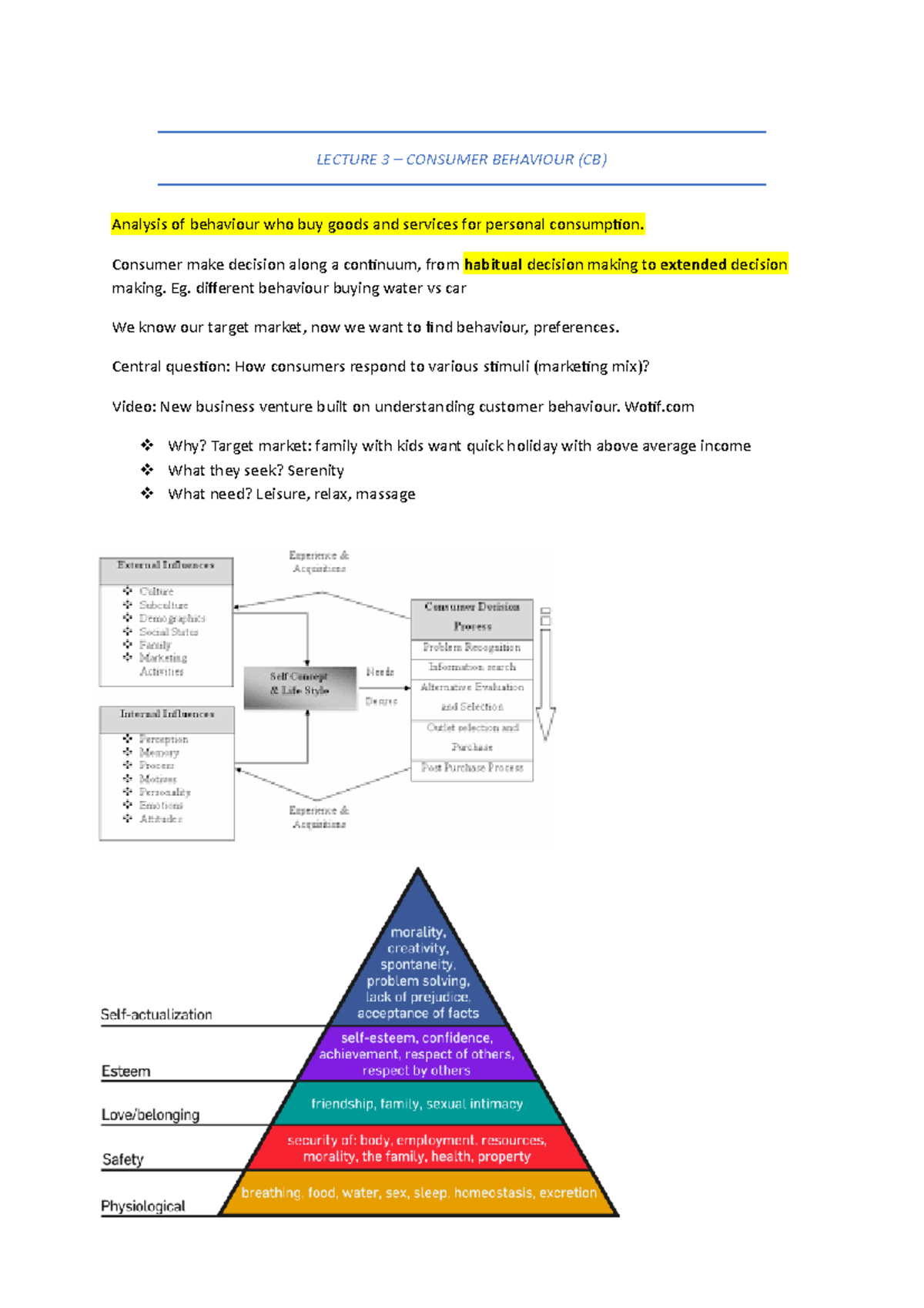 10-12 - Lecture Notes 10-12 - LECTURE 3 – CONSUMER BEHAVIOUR (CB ...