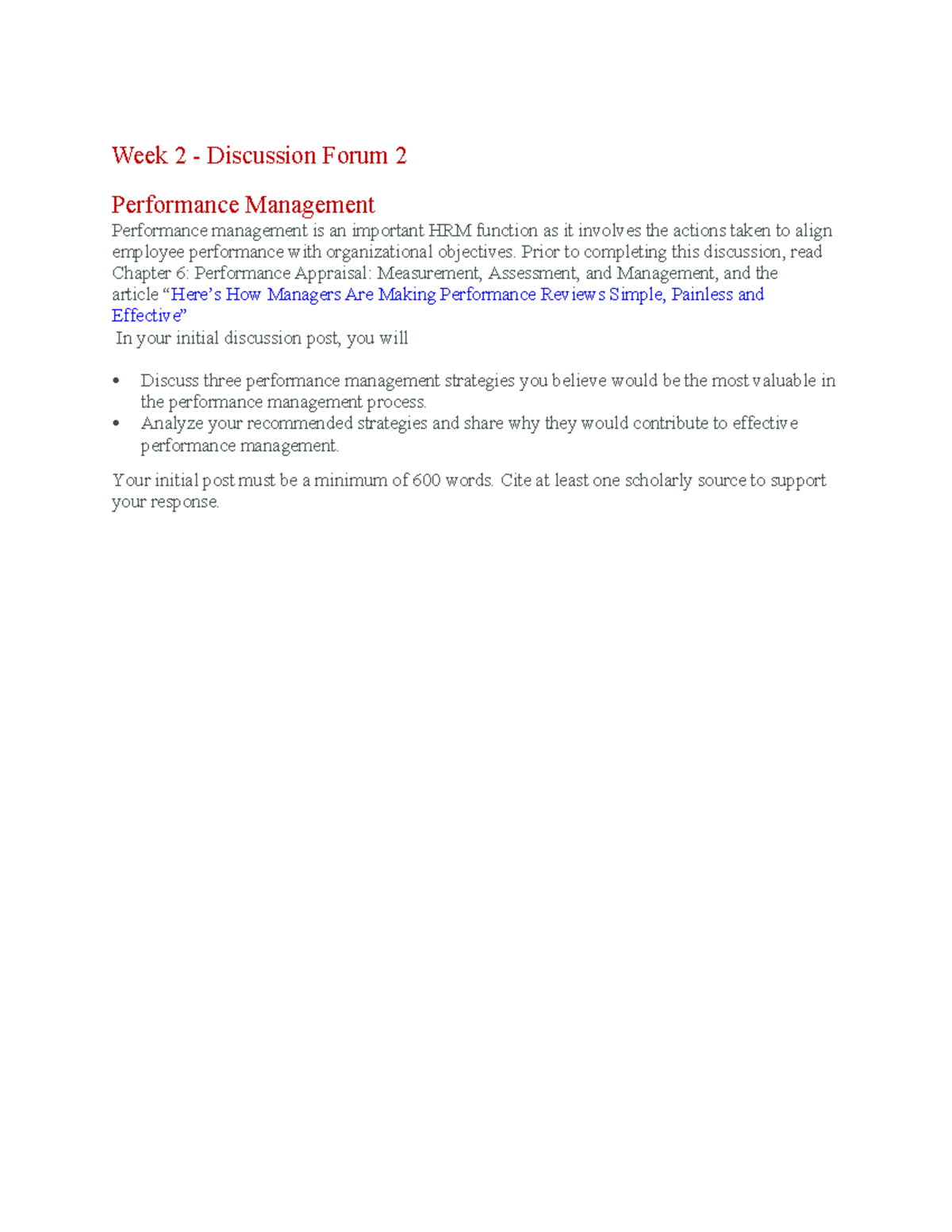 BUS303 WEEK 2 Discussion Forum 2 - Week 2 - Discussion Forum 2 ...