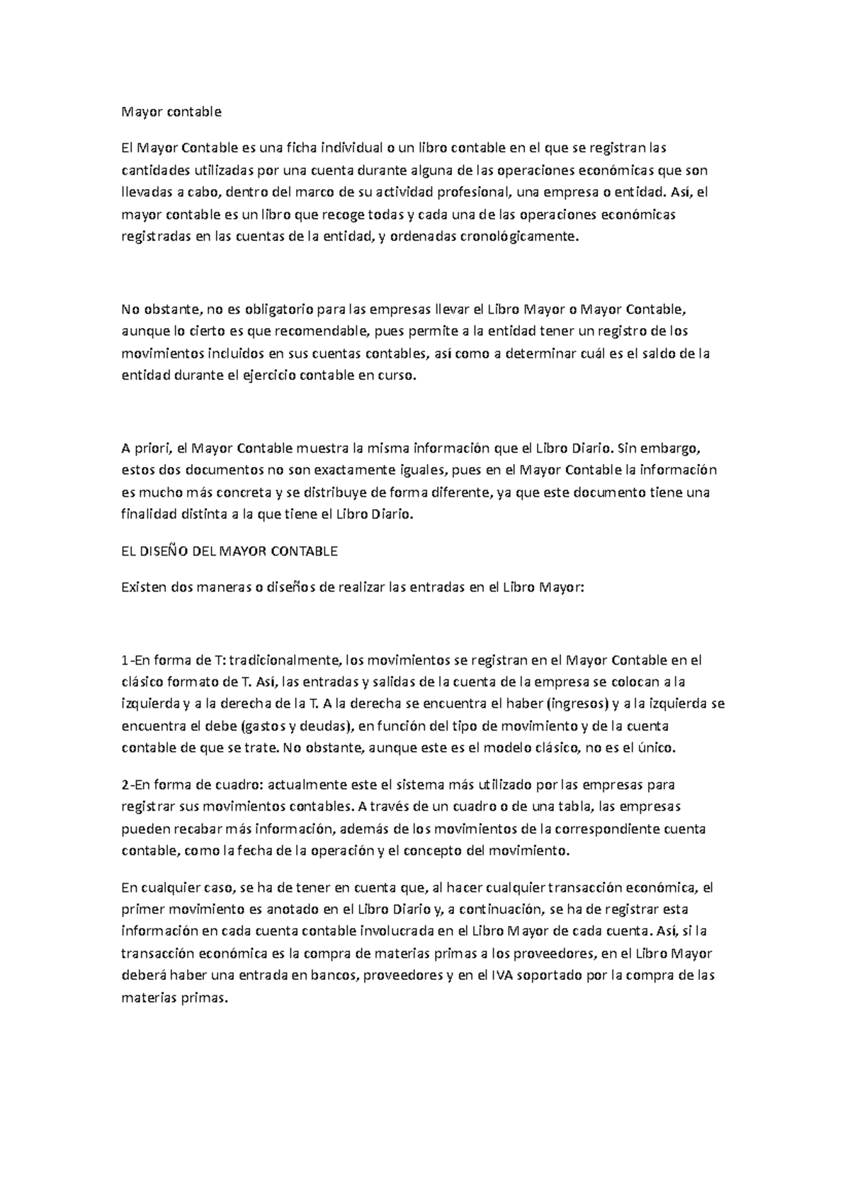 Mayor contable - efe - Mayor contable El Mayor Contable es una ficha ...