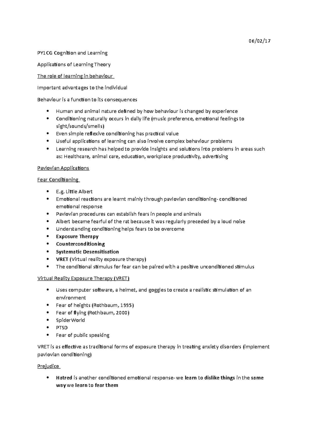 Lecture 5 Applications Of Learning Theory 06 02 PY1CG Cognition