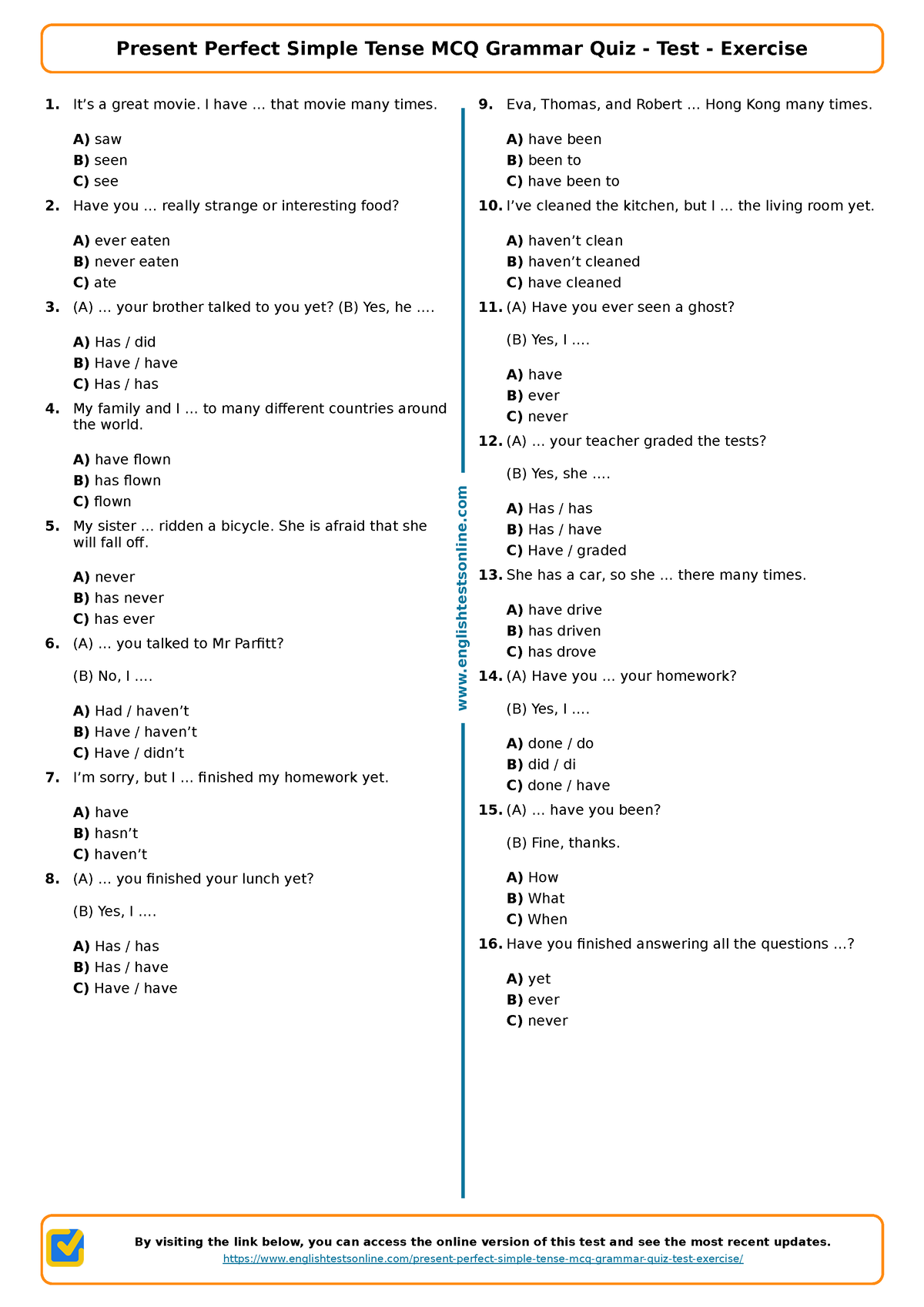 763 present-perfect-simple-tense-mcq-grammar-quiz-test-exercise ...