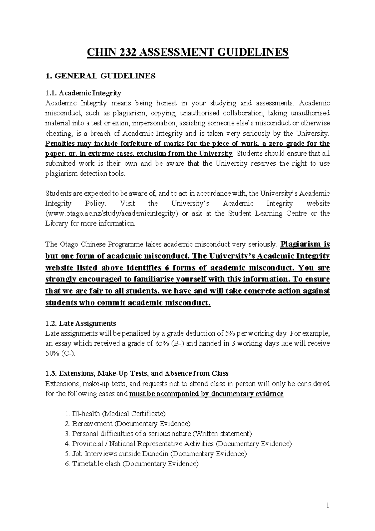 Assignment guideline - CHIN 23 2 ASSESSMENT GUIDELINES 1. GENERAL ...