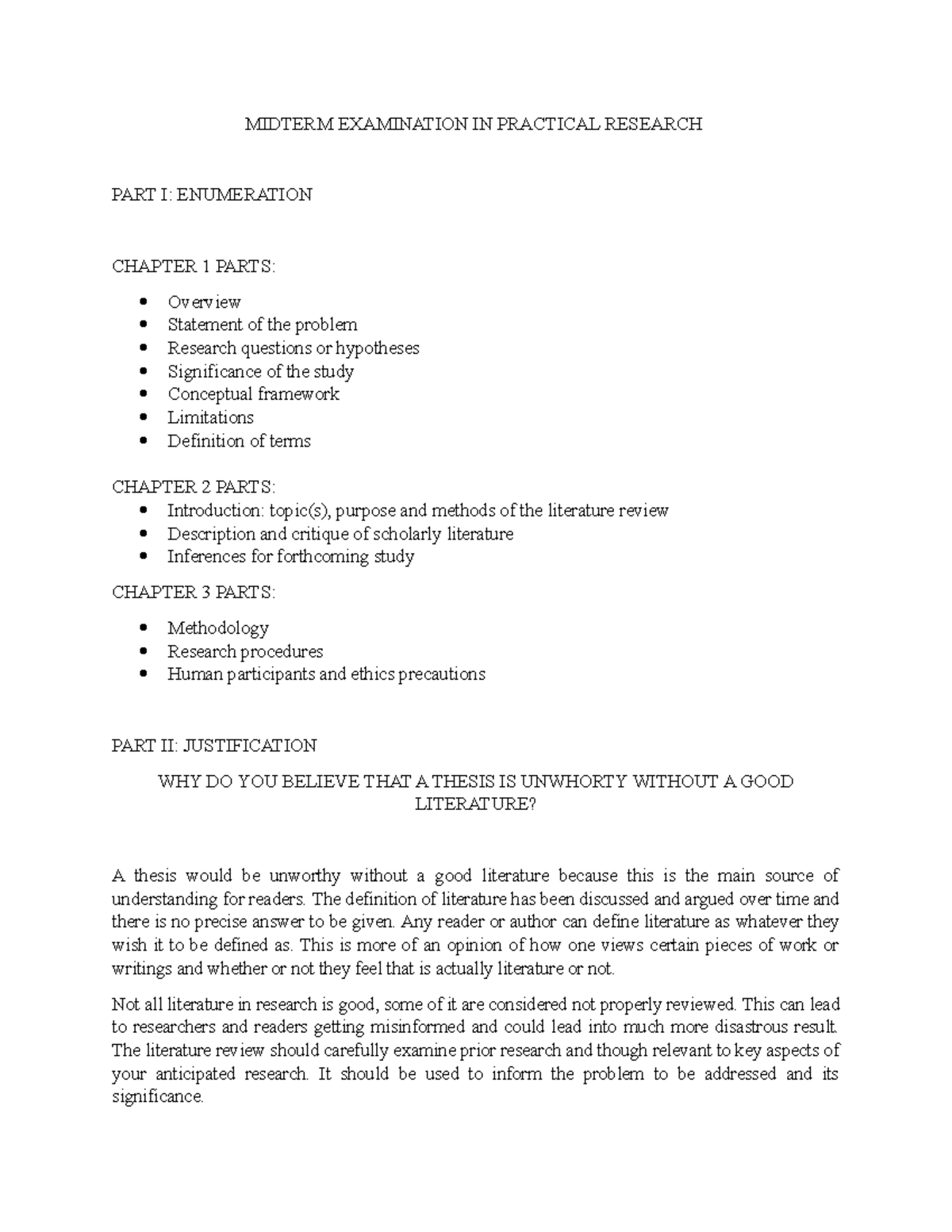 Midterm Examination IN Practical Research - MIDTERM EXAMINATION IN ...
