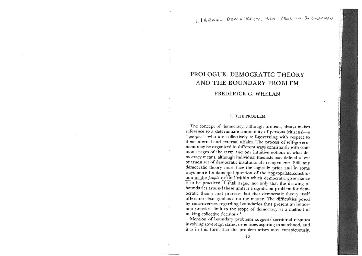 Whelan - The Boundary Problem - AR-405 - Studocu