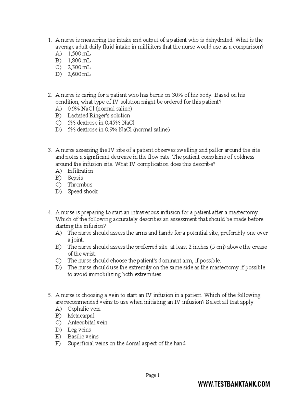 Chapter 15- Fluid, Electrolyte, and Acid-Base Balance - Page 1 A nurse ...