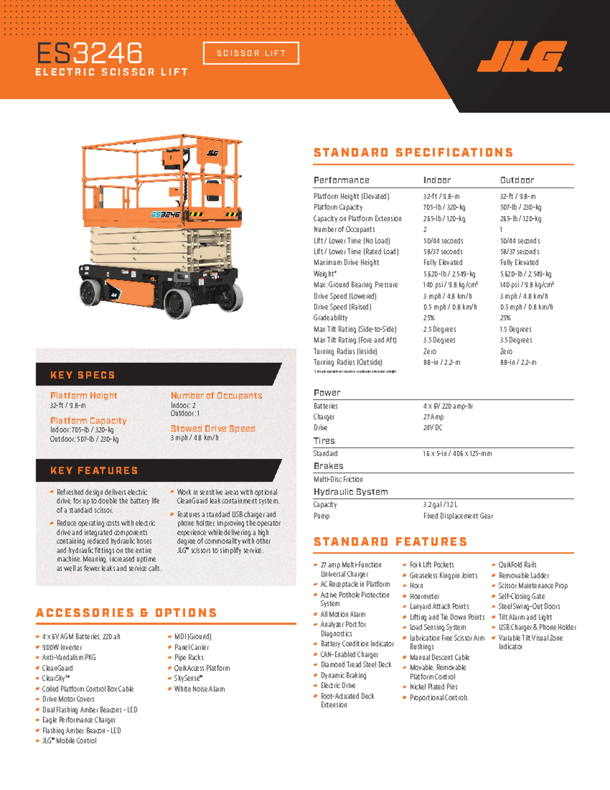 ES3246 Electric Scissor Lift Spec Sheet - S C I S S O R L I F T K E Y S ...
