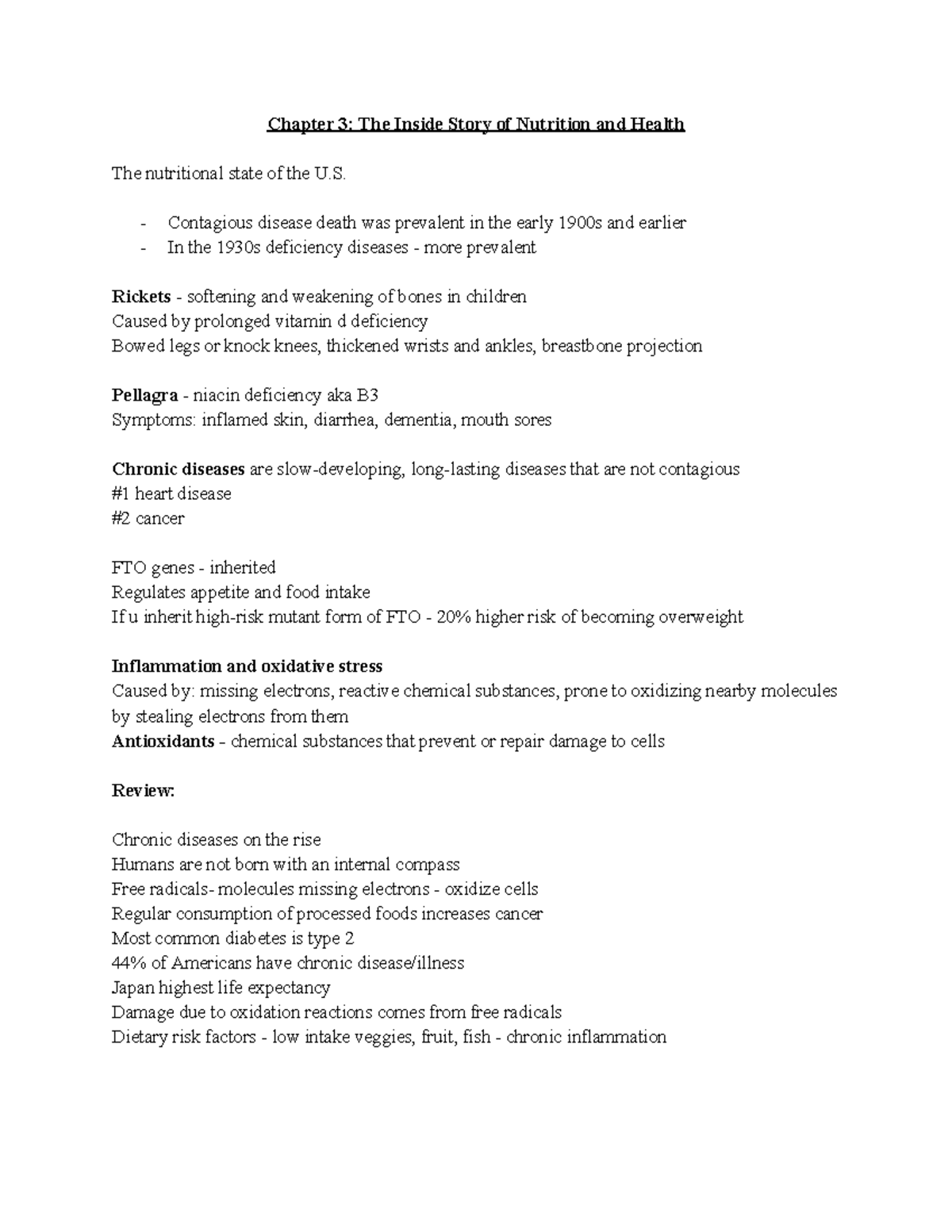 Nutrition LEC. 01 - Notes - Chapter 3: The Inside Story Of Nutrition ...