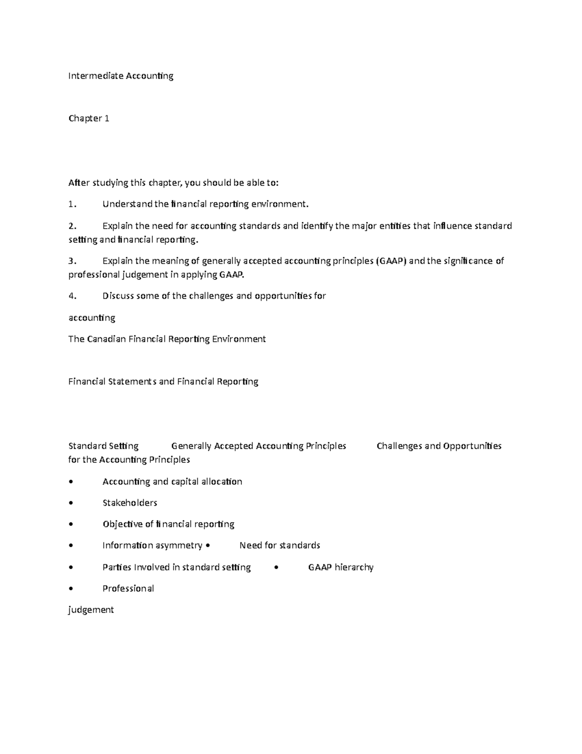 Chapter 1-Financial Accounting 1 - Intermediate Accounting Chapter 1 ...