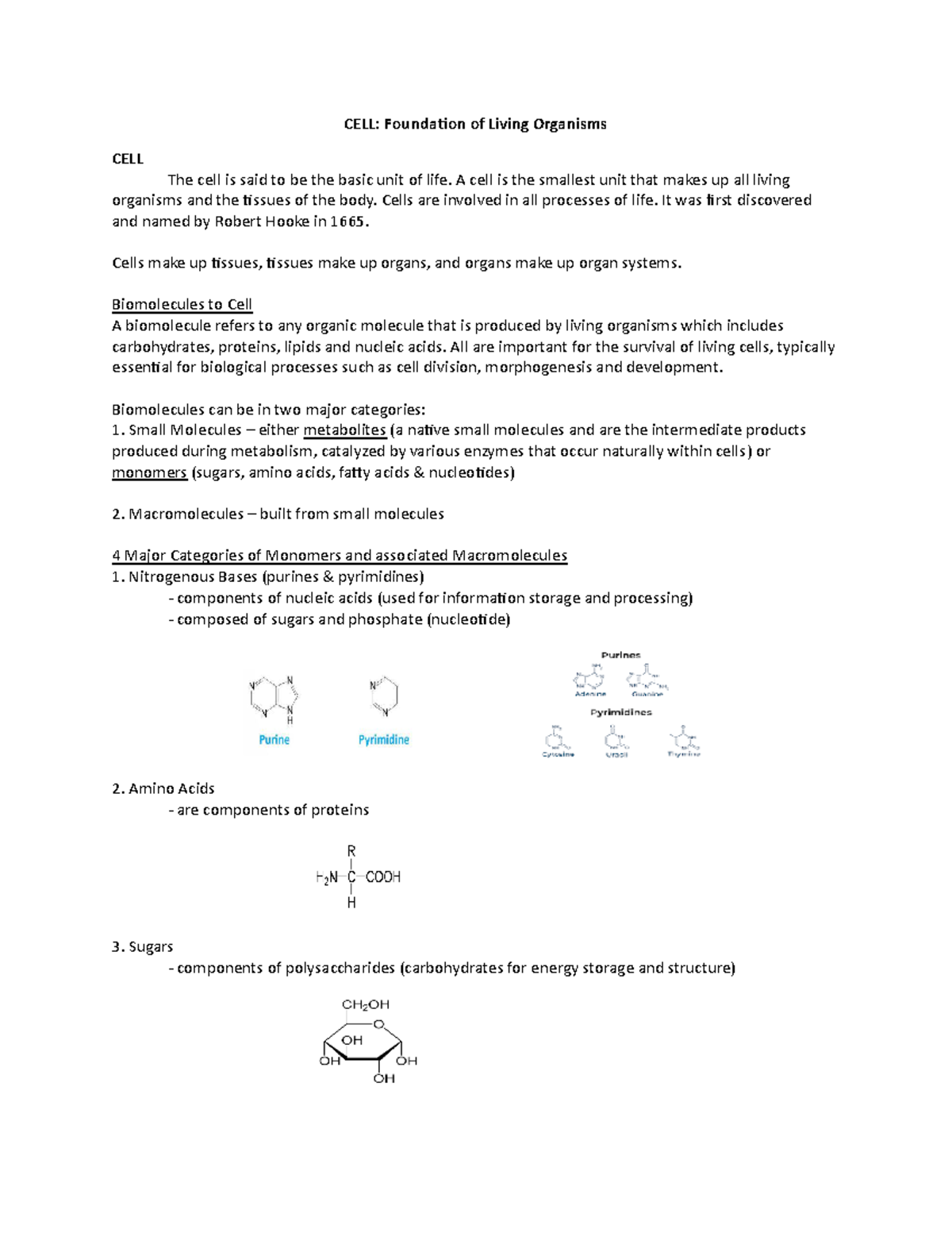 The Cell - biochem - CELL: Foundation of Living Organisms CELL The cell ...