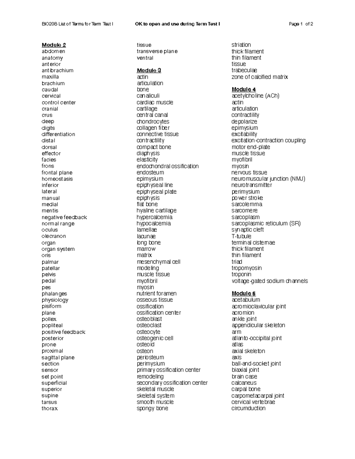 2021-bio208-listof-key-termsfor-term-test-i-bio208-list-of-terms-for