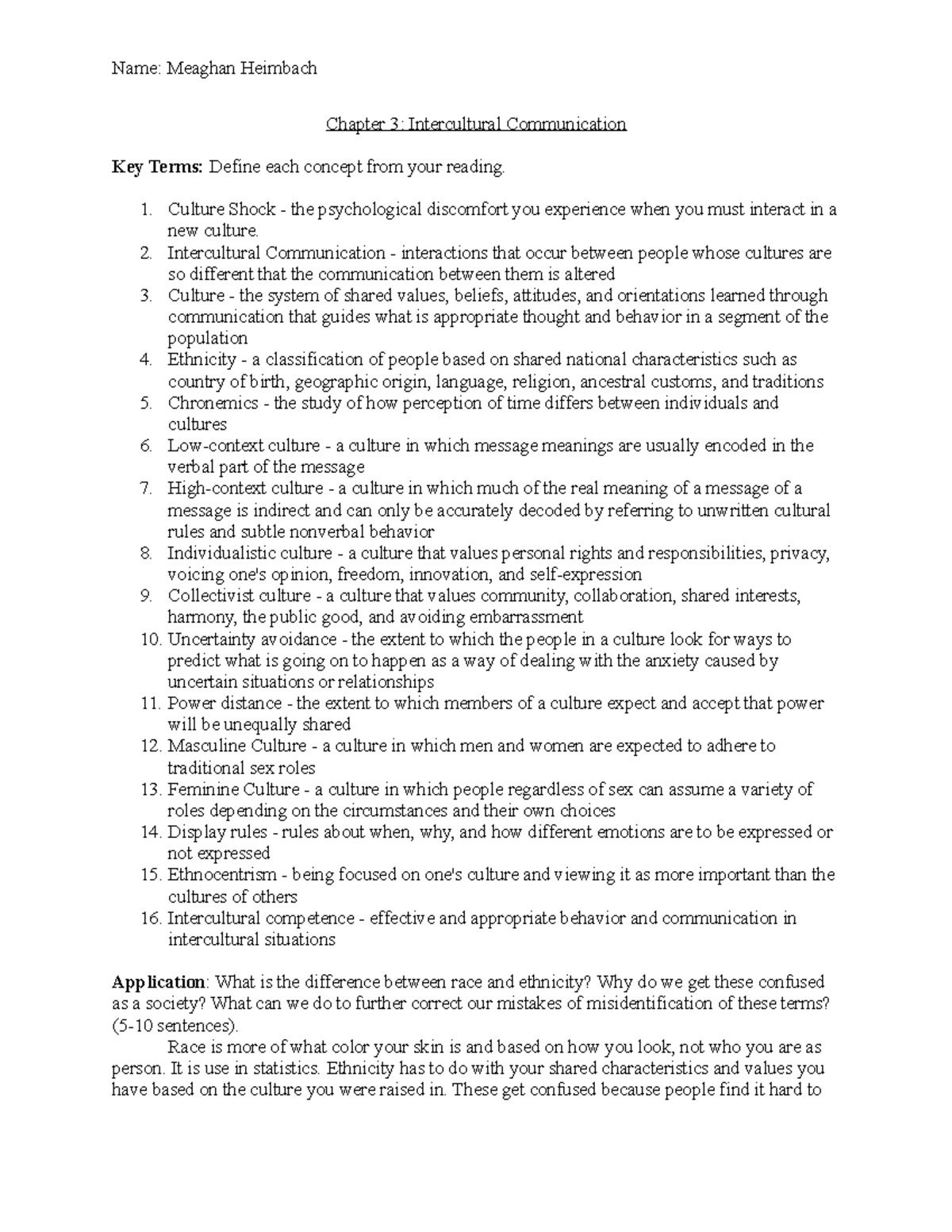 COM123 Chapter 3 Notes - Name: Meaghan Heimbach Chapter 3 ...