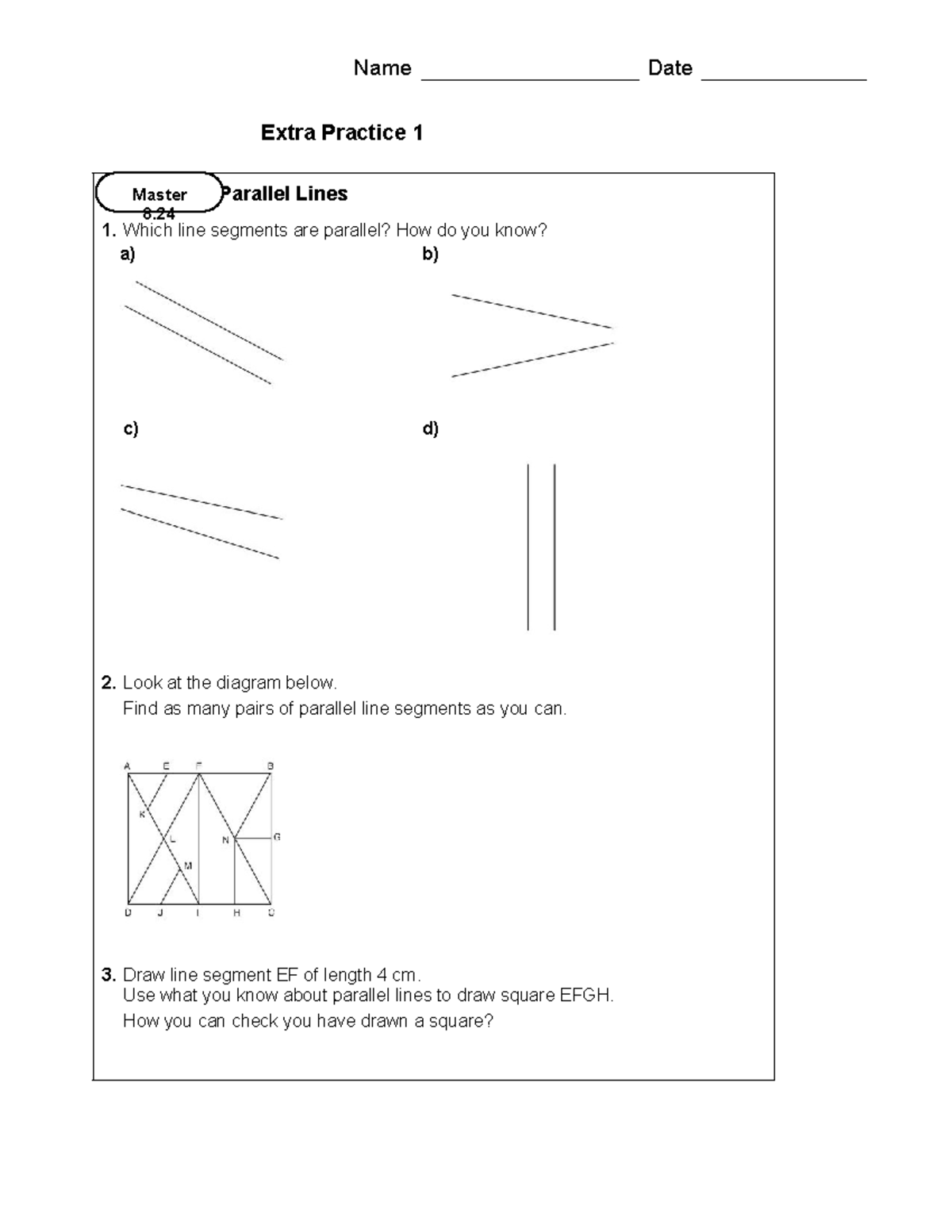 Unit 8 Extra Practice Unit 8 Math Prac Name Date Extra Practice 1 Lesson 8 Parallel Lines 1 4034