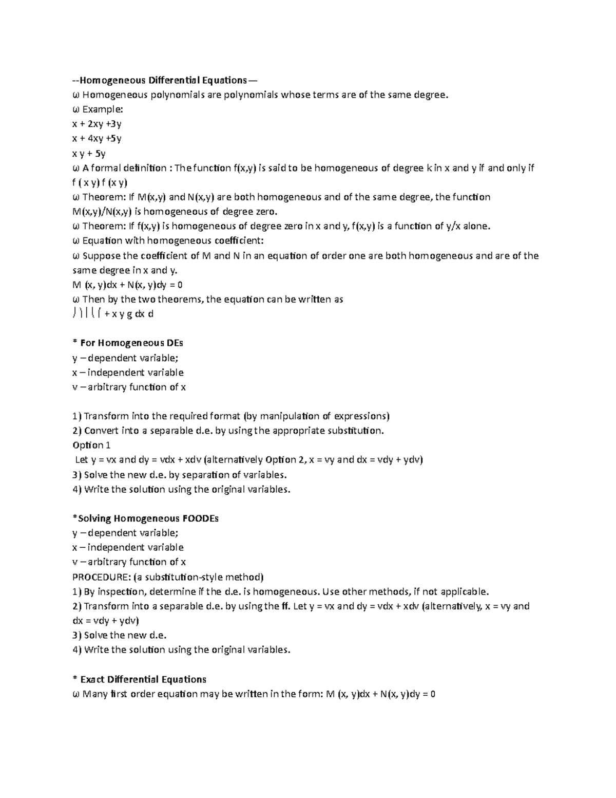 Homogeneous Differential Equations -Homogeneous Differential Equations ...