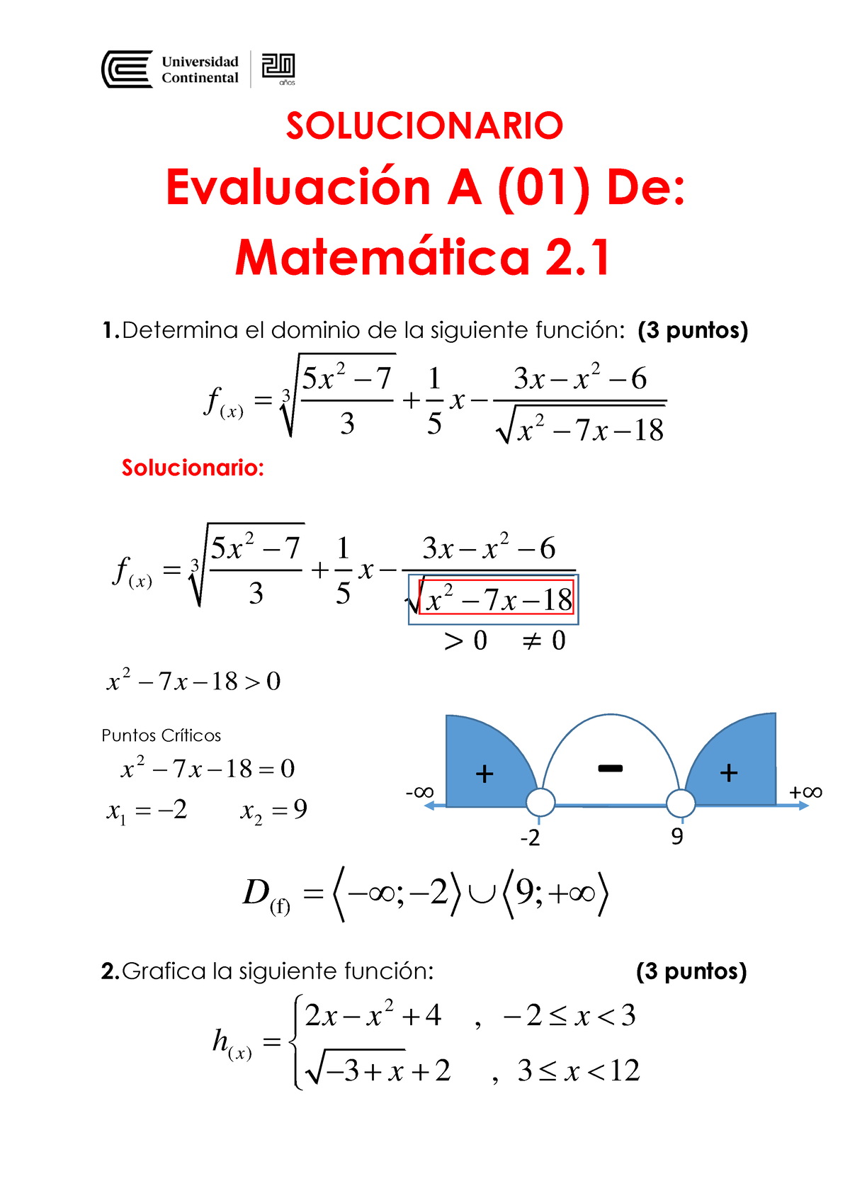 Solucionario-Prueba De Desarrollo 1 A Mat 2 - SOLUCIONARIO Evaluación A ...