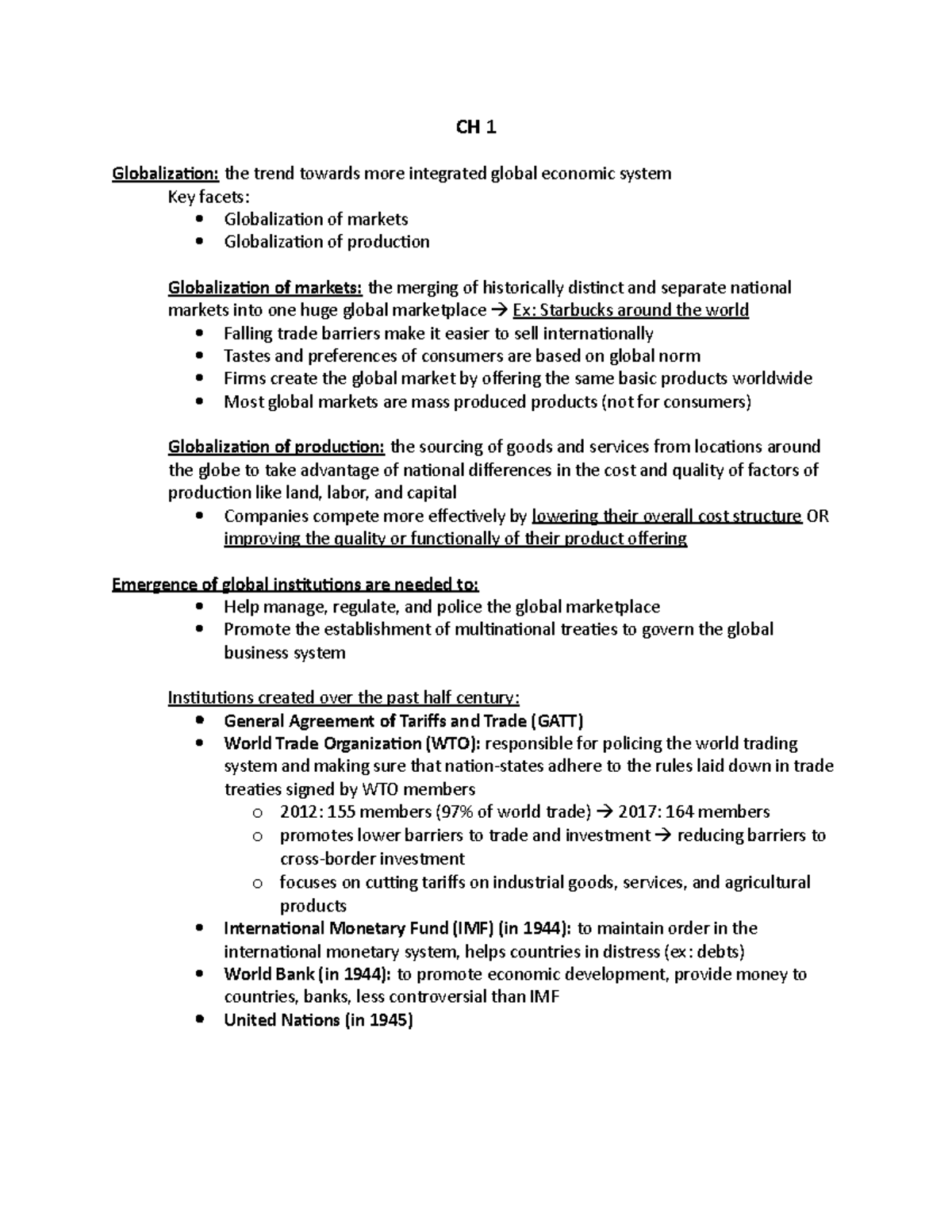 International Business - Includes all the lecture notes from the ...