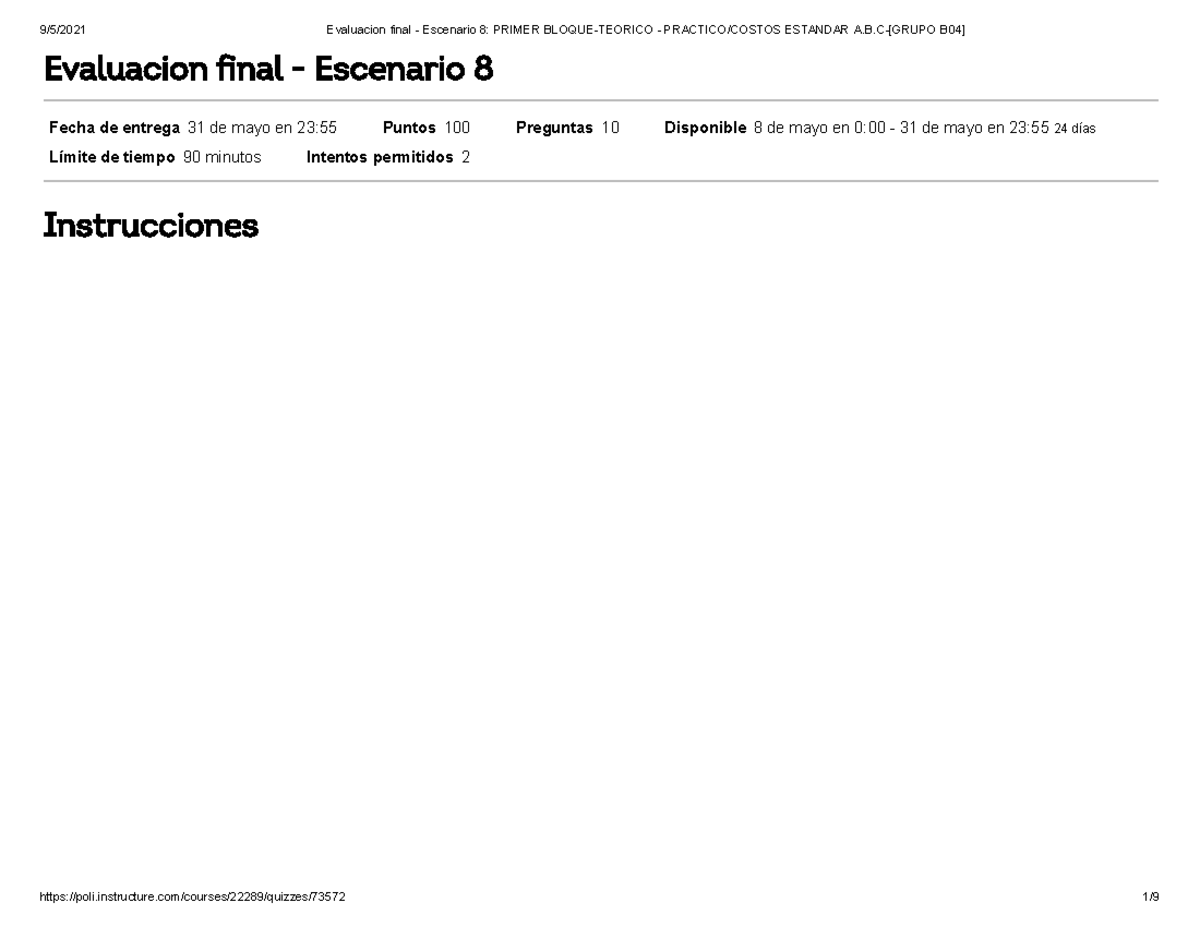 Evaluacion Final Escenario Primer Bloque Teorico Practico Costos