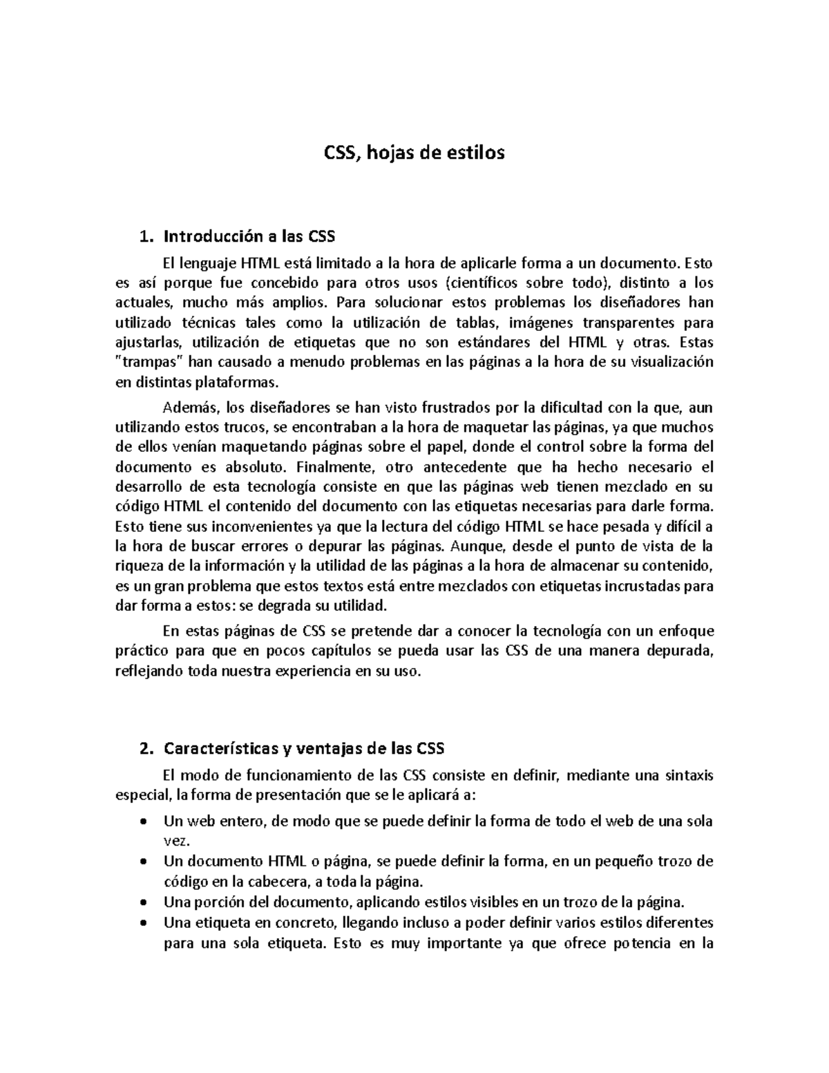 Semana 3A CSS - curso java - CSS, hojas de estilos 1. Introducción a ...